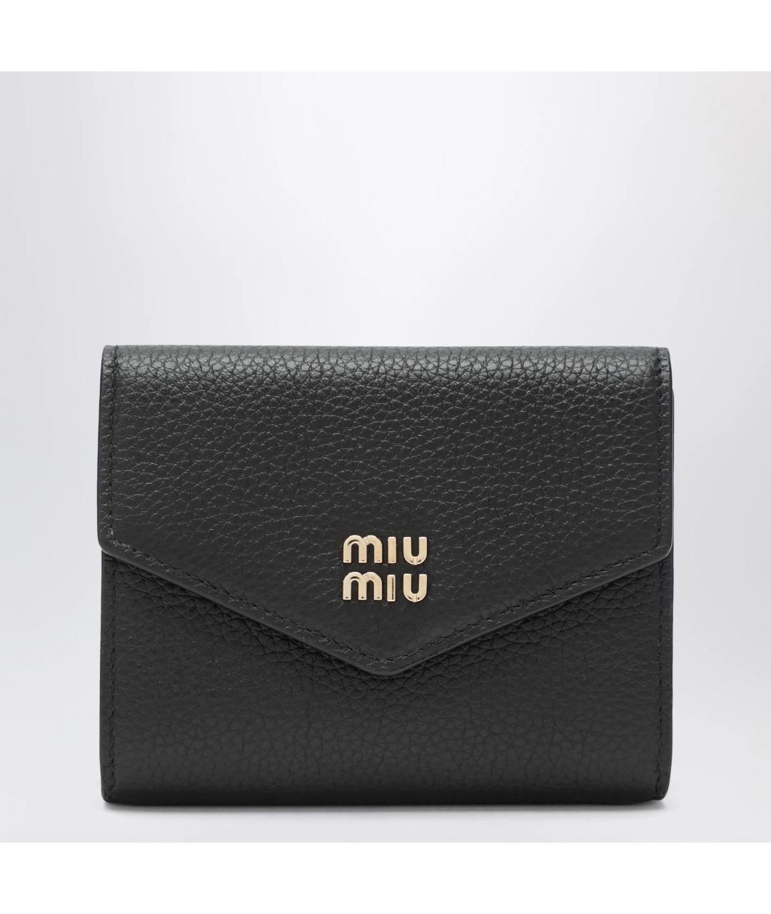 MIU MIU Черный кожаный кошелек, фото 3