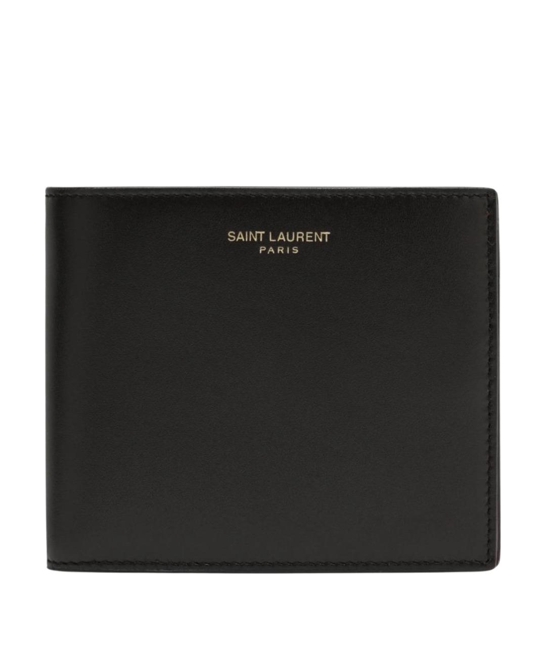 SAINT LAURENT Черный кожаный кошелек, фото 1