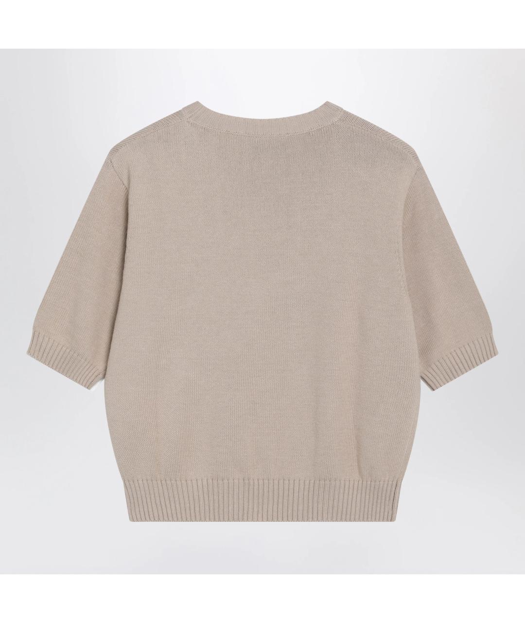WEEKEND MAX MARA Бежевый хлопковый джемпер / свитер, фото 2