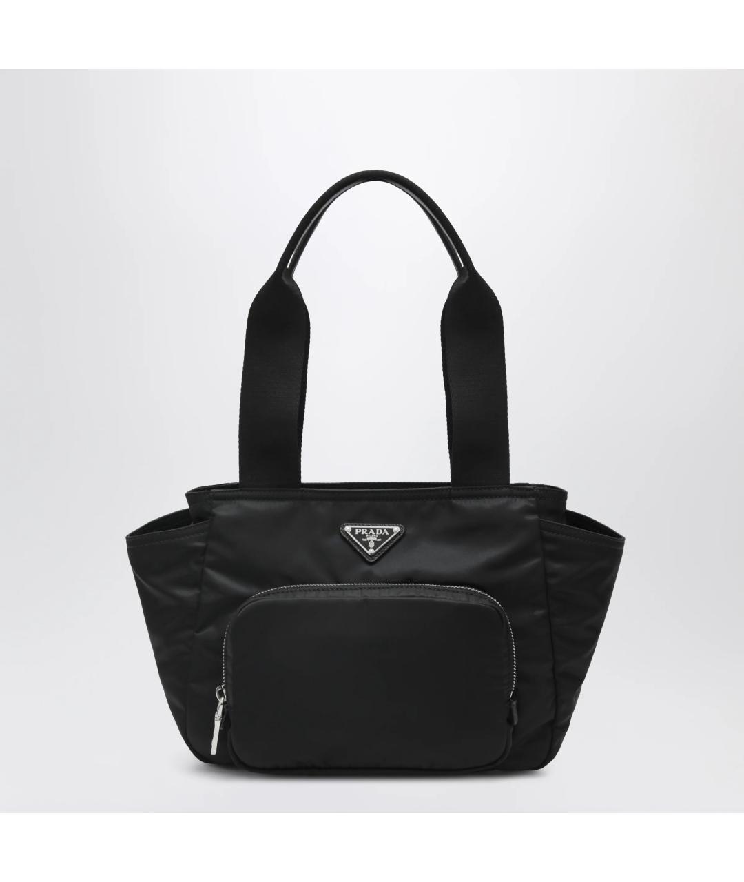 PRADA Черная нейлоновая сумка тоут, фото 3