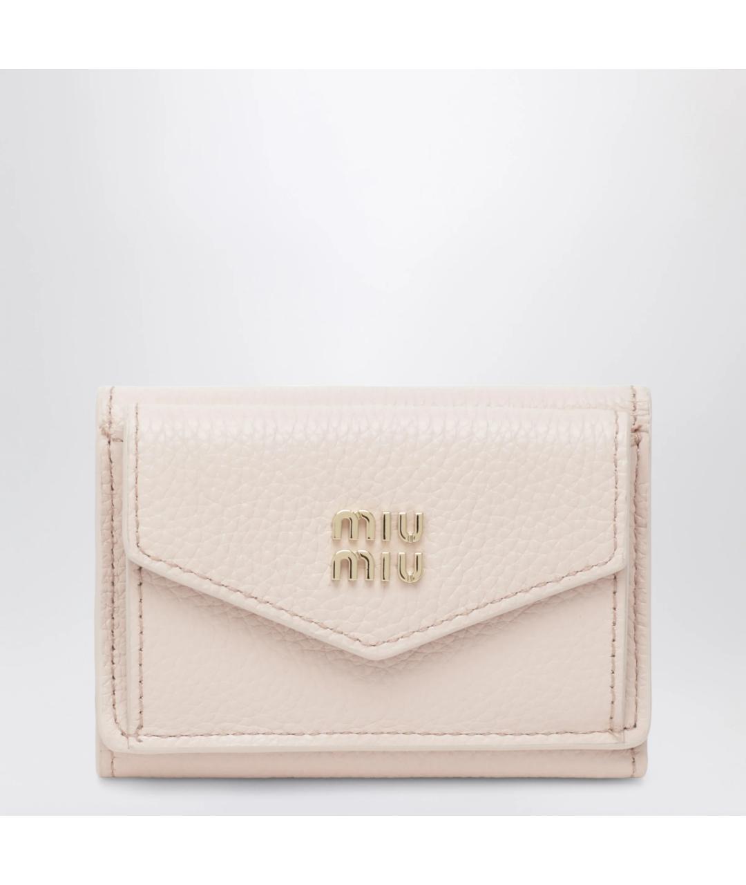 MIU MIU Розовый кожаный кошелек, фото 3