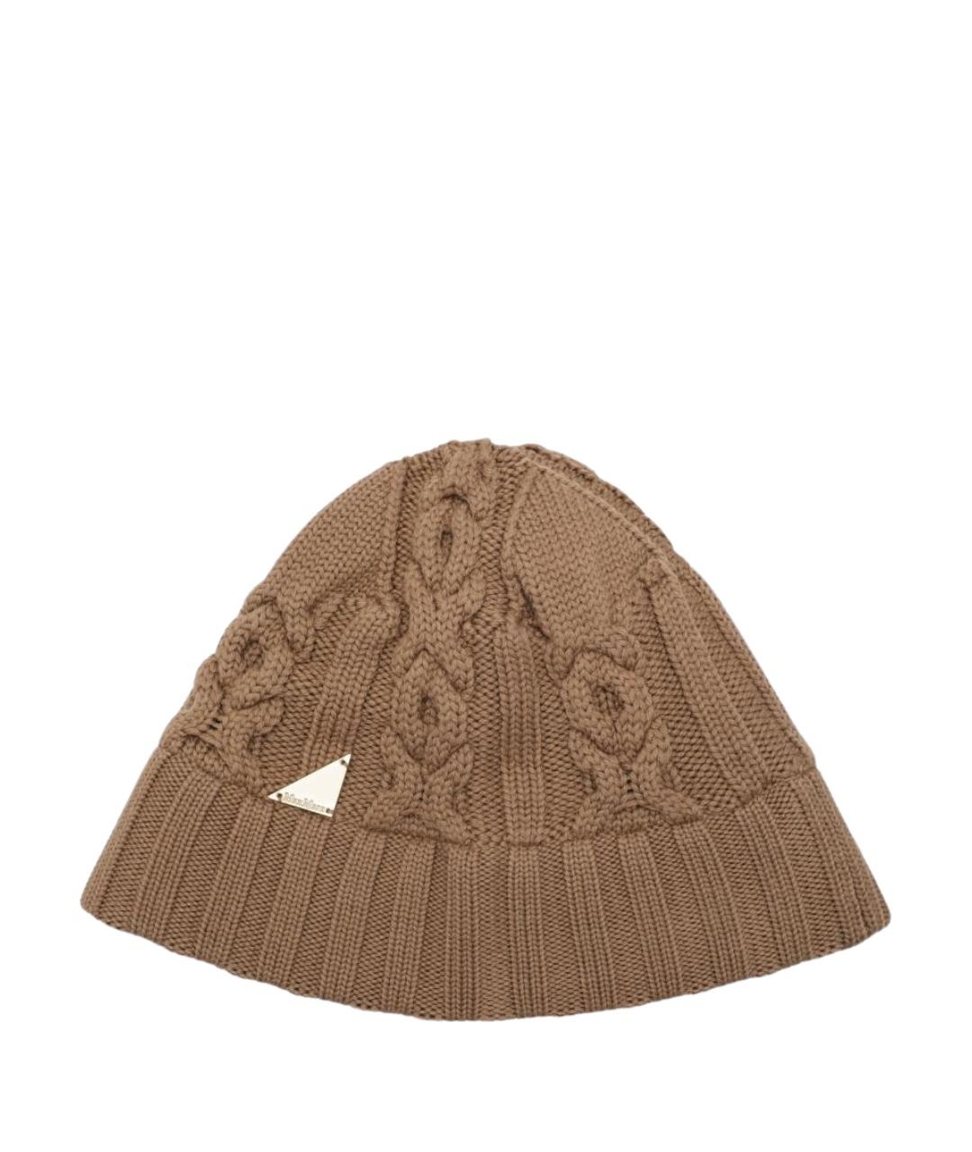 MAX MARA Коричневая шерстяная шапка, фото 1