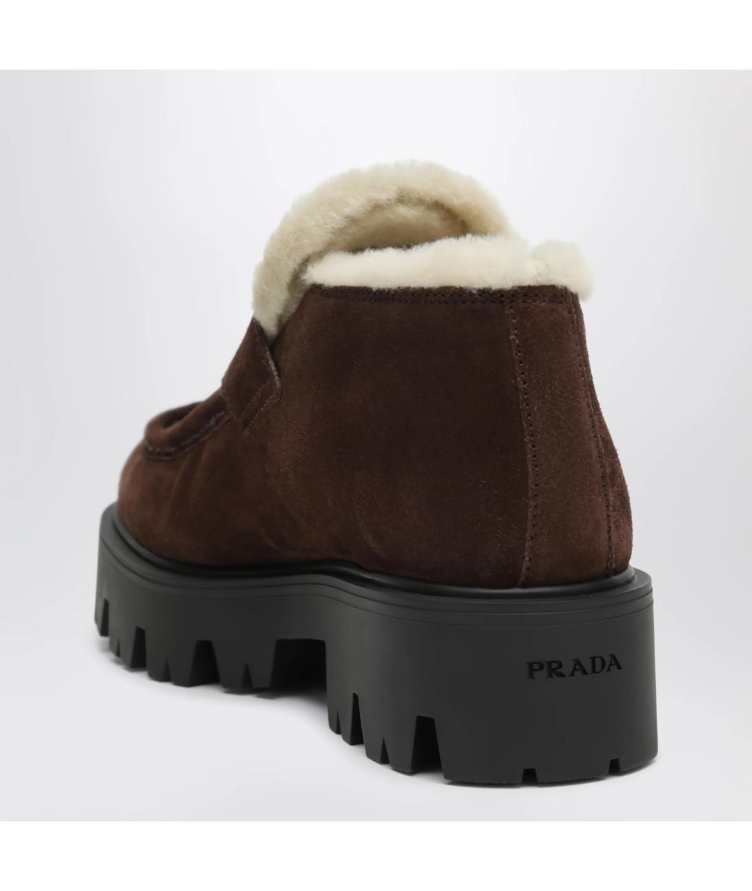 PRADA Коричневые замшевые ботинки, фото 2