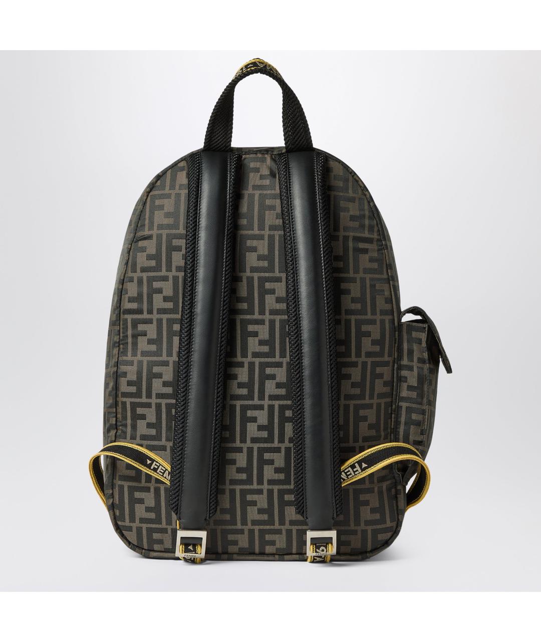 FENDI Коричневый тканевый рюкзак, фото 2