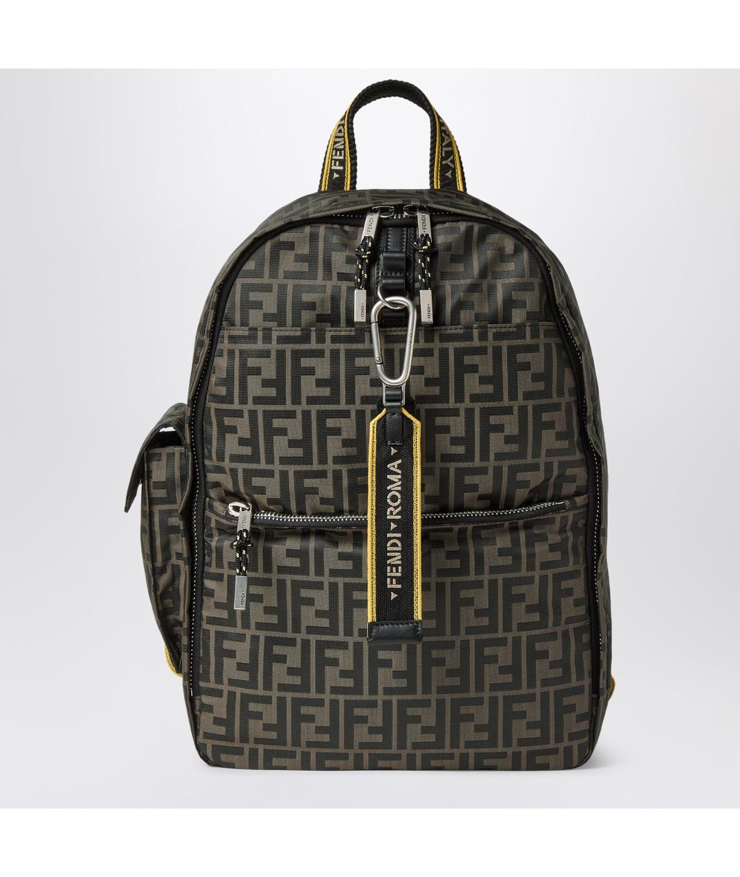 FENDI Коричневый тканевый рюкзак, фото 3