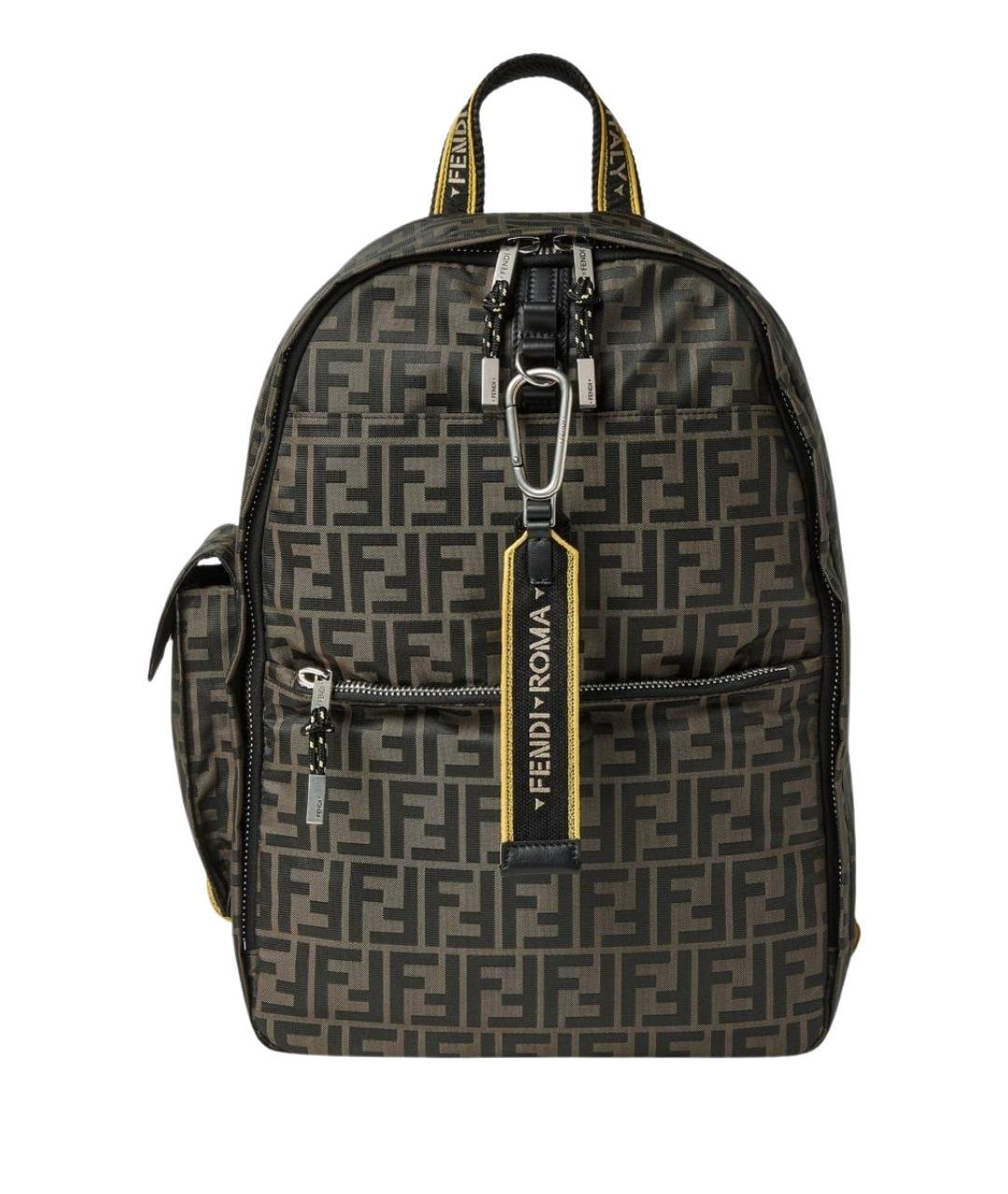 FENDI Коричневый тканевый рюкзак, фото 1
