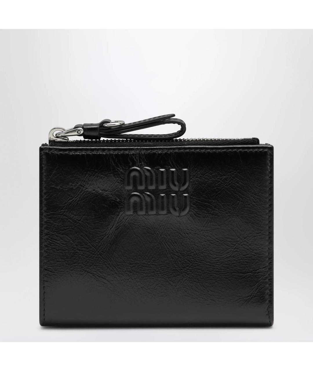 MIU MIU Черный кожаный кошелек, фото 3