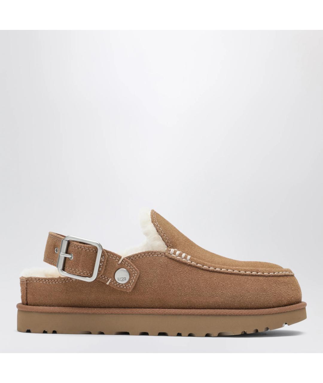 UGG Бежевые замшевые сабо, фото 3