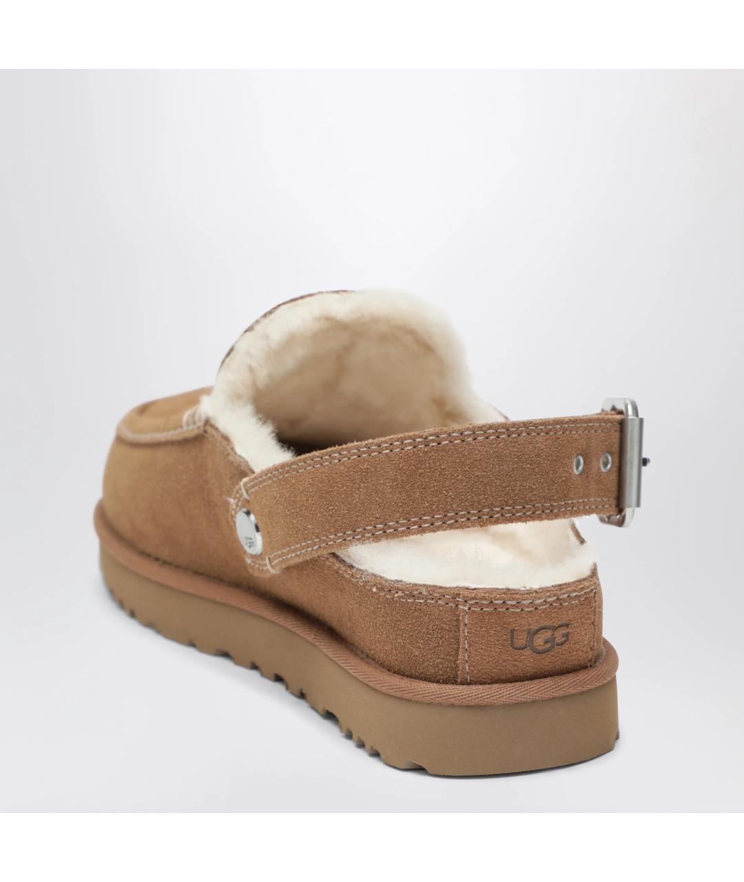 UGG Бежевые замшевые сабо, фото 2