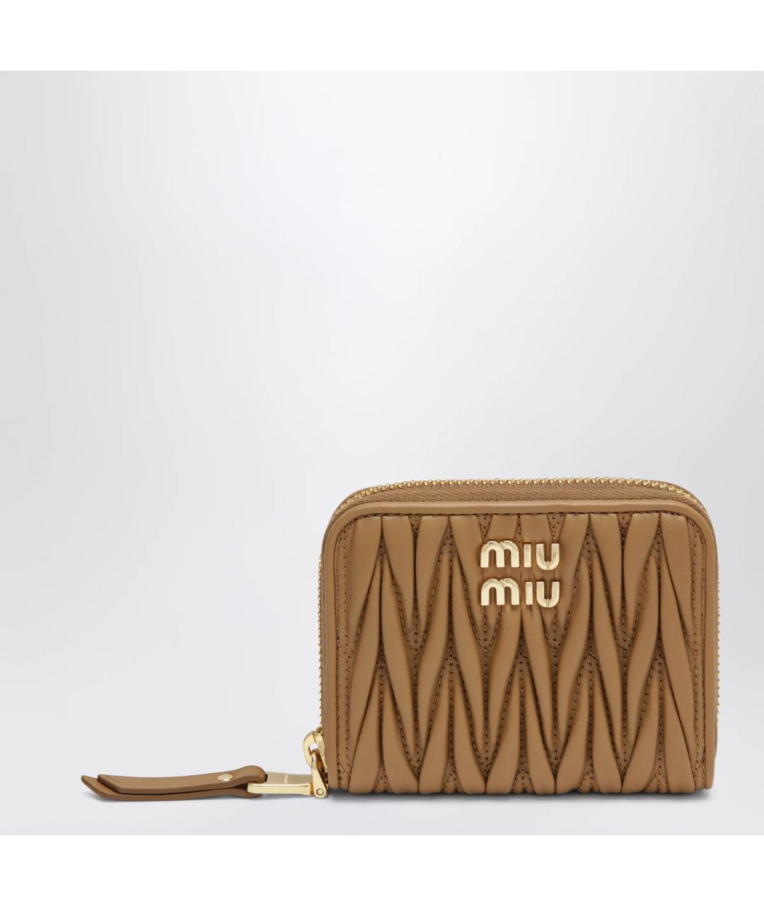 MIU MIU Коричневый кожаный кошелек, фото 3