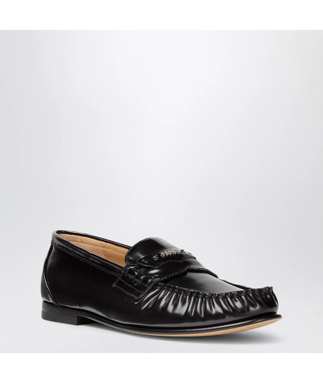 FENDI Черные кожаные лоферы, фото 2