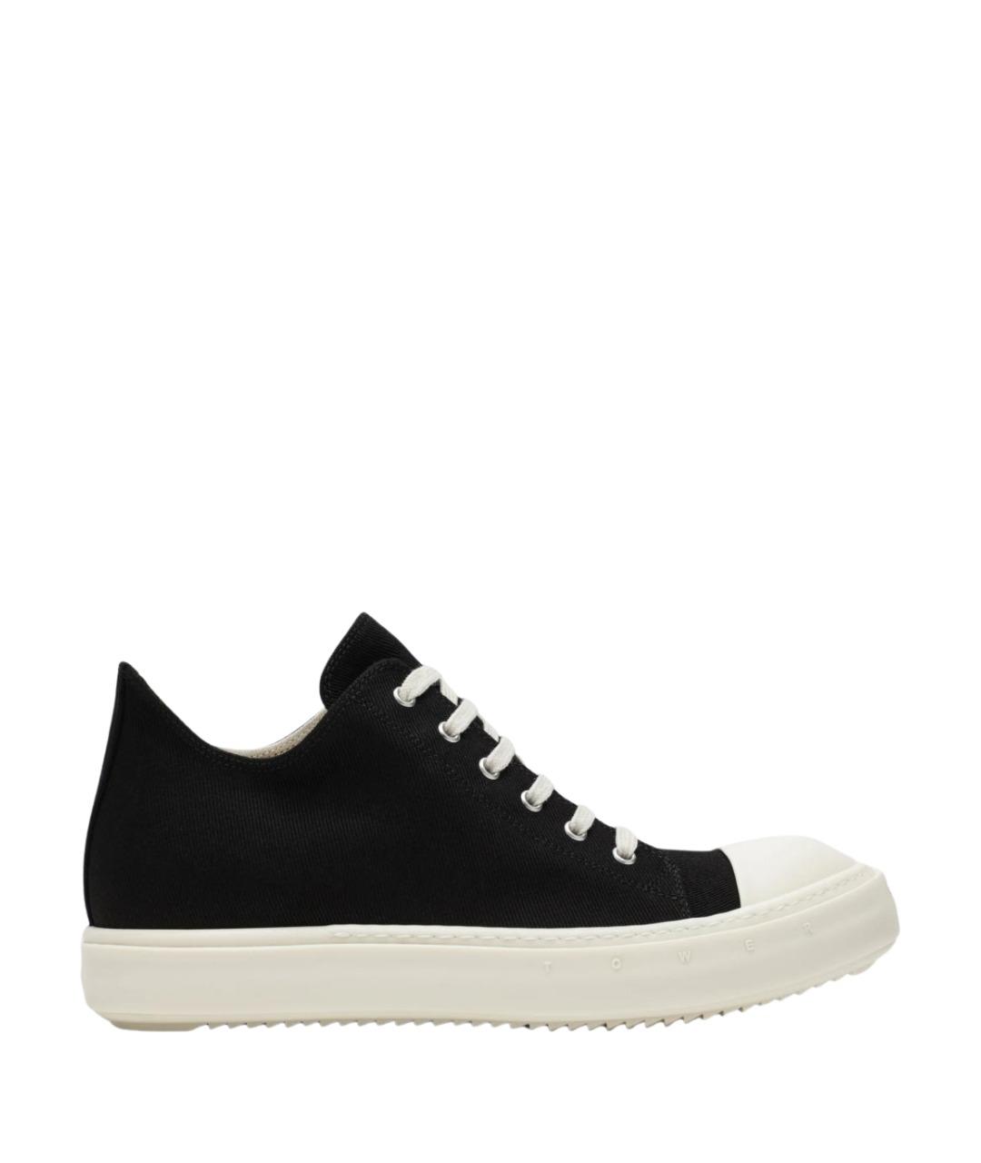 RICK OWENS DRKSHDW Черные текстильные низкие кроссовки / кеды, фото 1