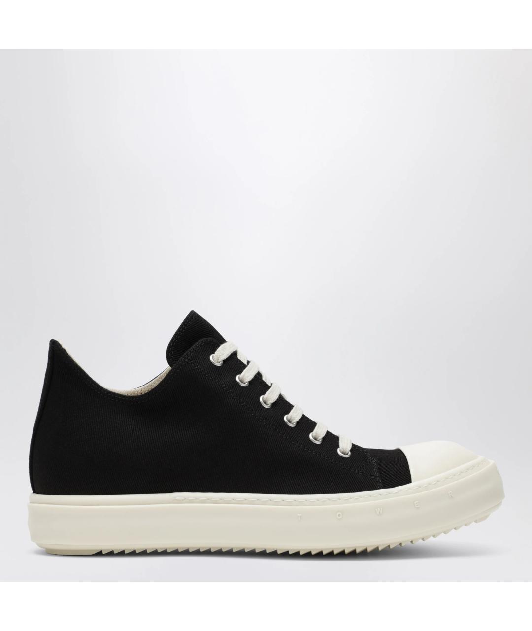 RICK OWENS DRKSHDW Черные текстильные низкие кроссовки / кеды, фото 3