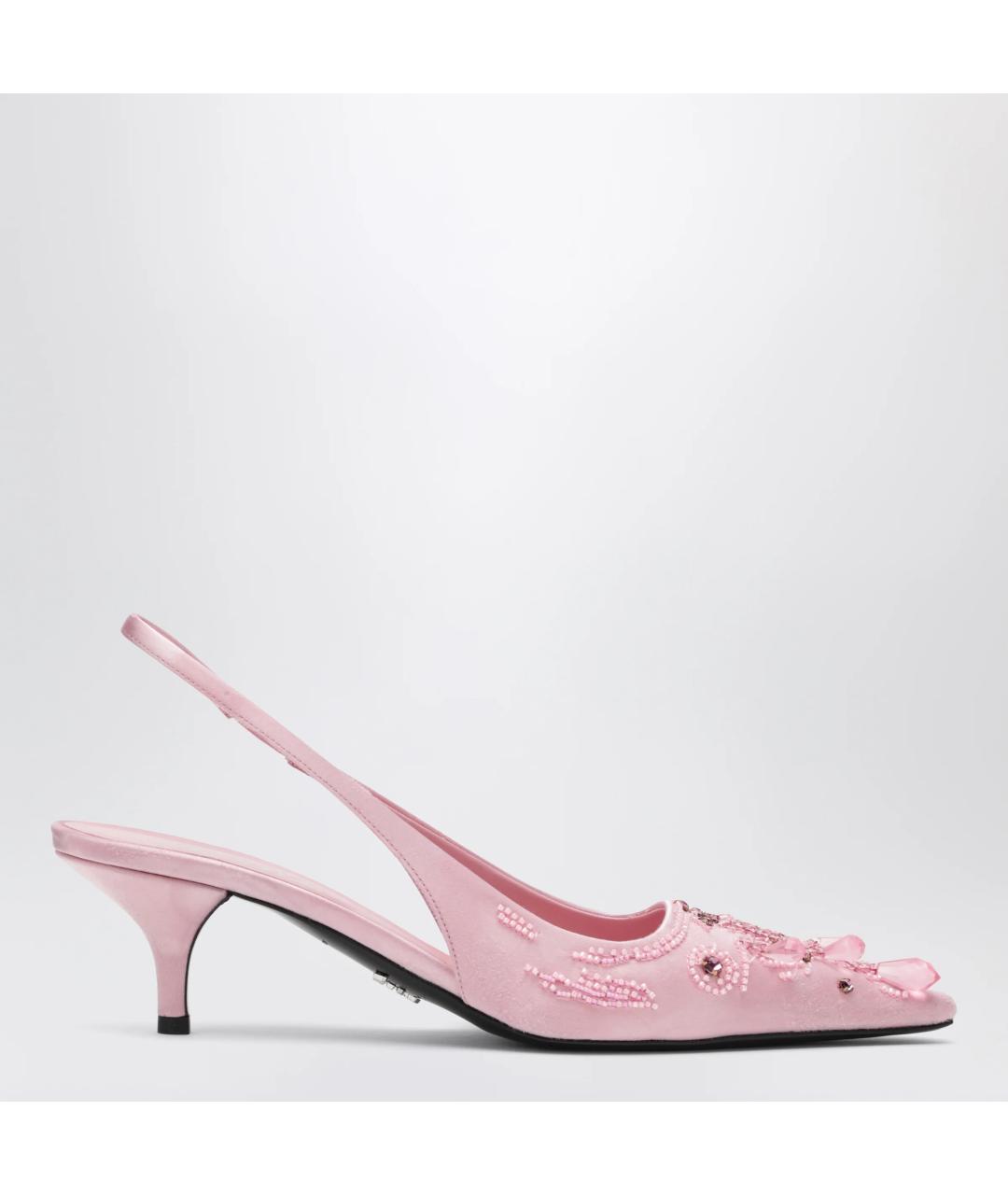 PRADA Розовые текстильные туфли, фото 3