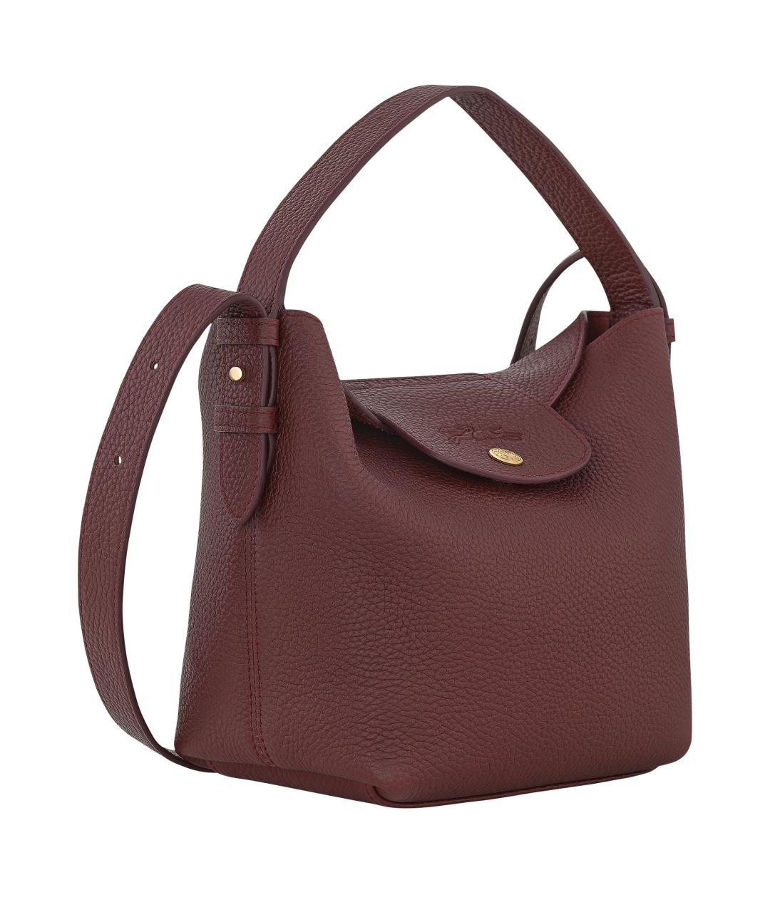 LONGCHAMP Бордовая кожаная сумка через плечо, фото 3