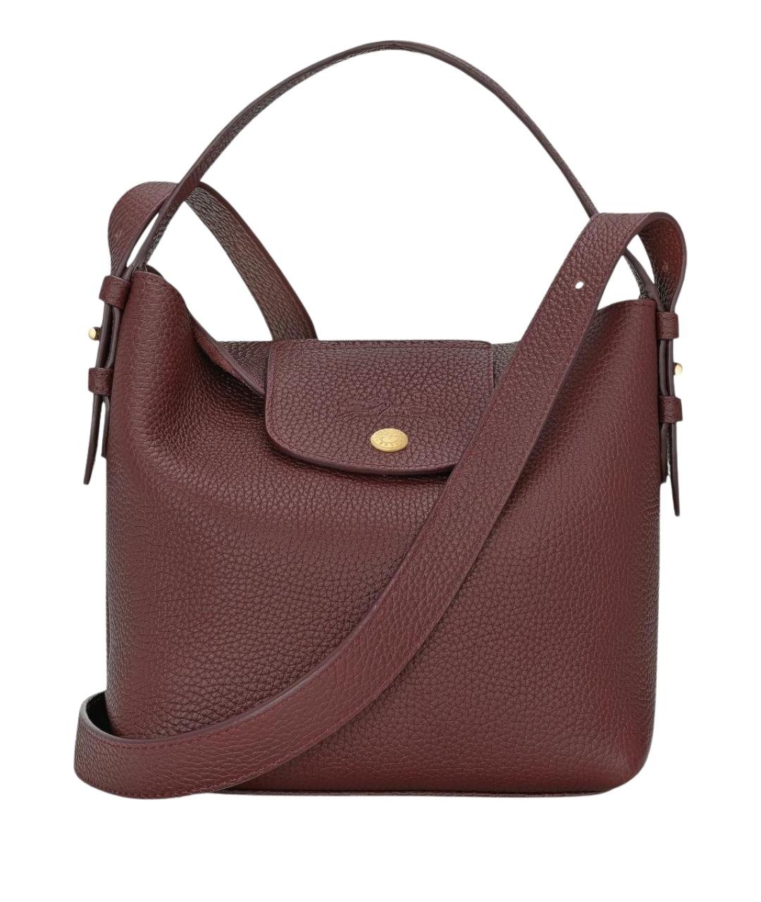LONGCHAMP Бордовая кожаная сумка через плечо, фото 1