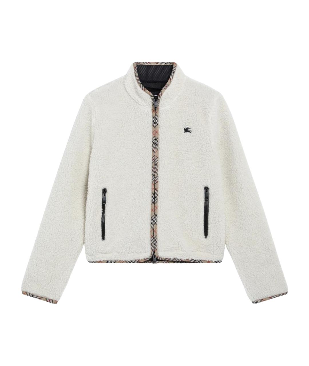 BURBERRY Белая полиэстеровая куртка, фото 1