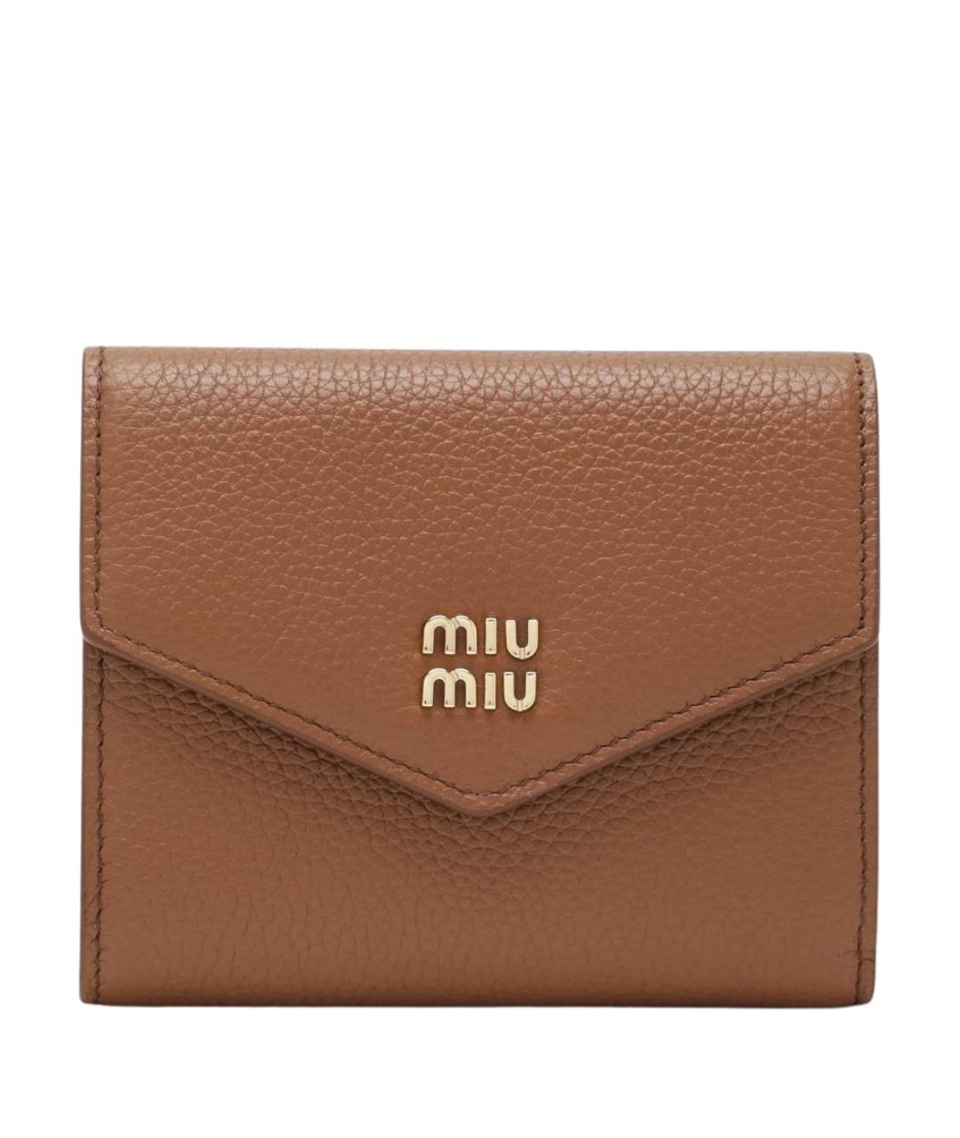 MIU MIU Коричневый кожаный кошелек, фото 1