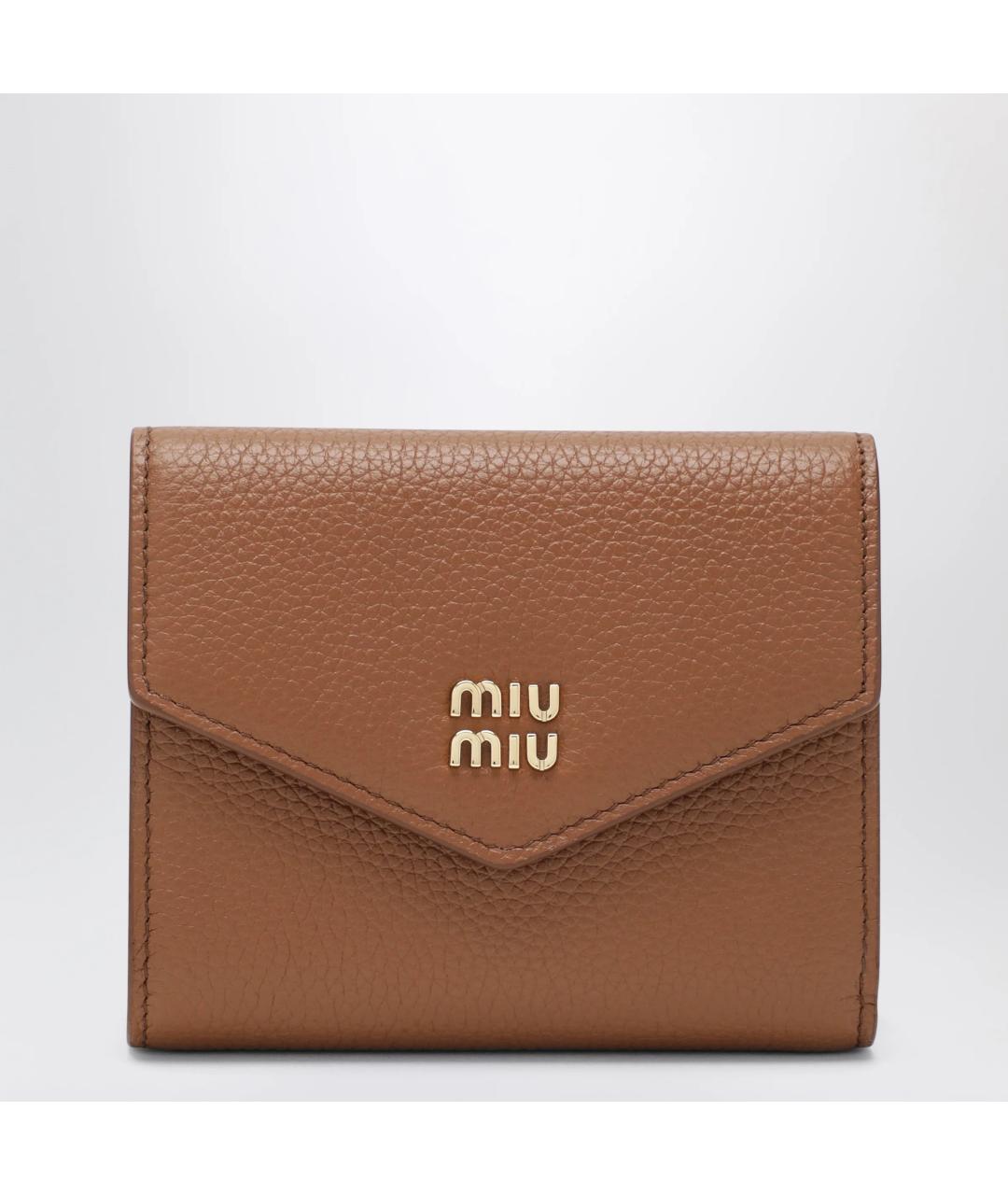 MIU MIU Коричневый кожаный кошелек, фото 3