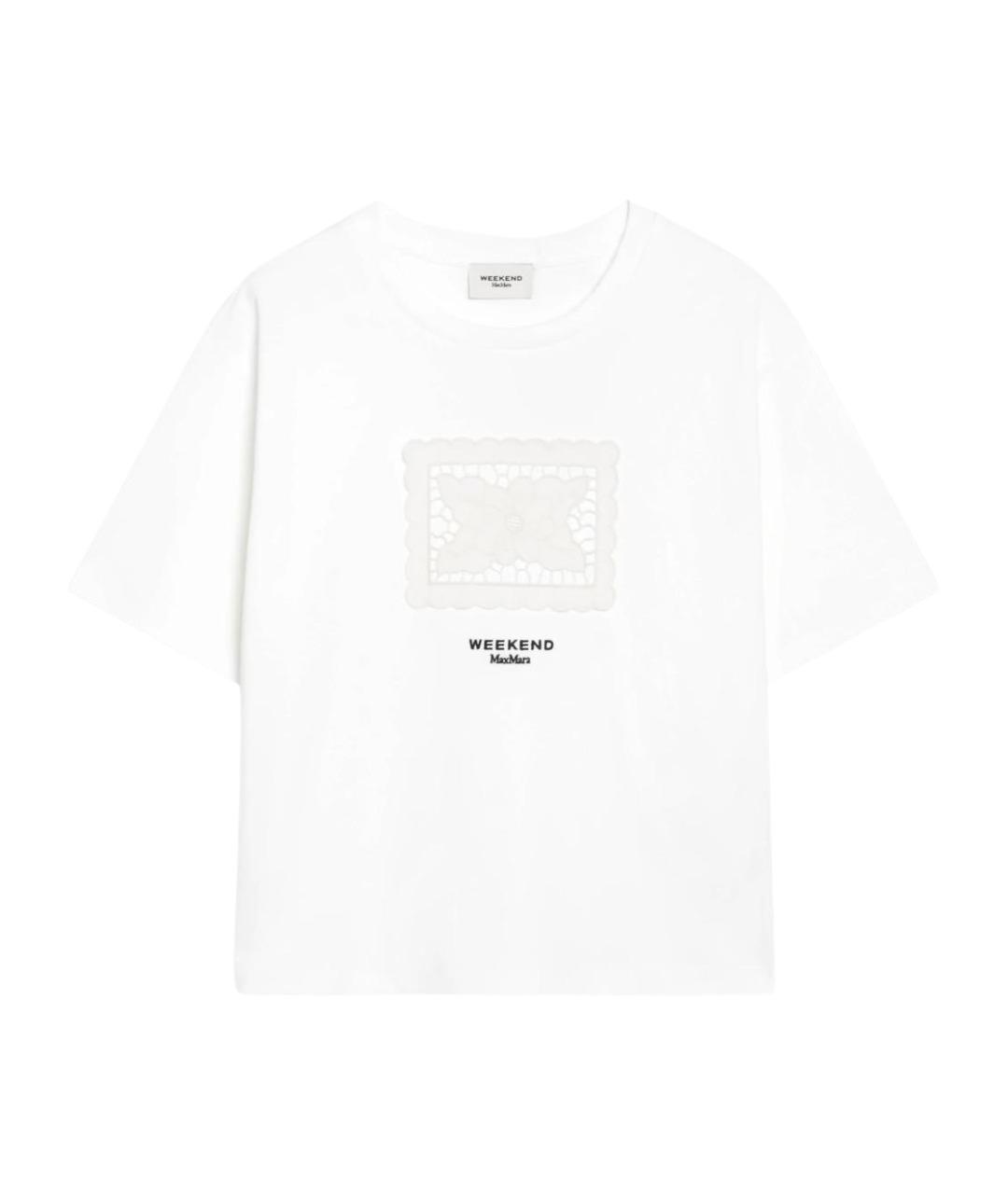 WEEKEND MAX MARA Белая хлопковая футболка, фото 1