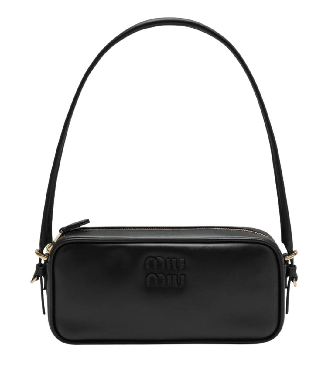 MIU MIU Черная кожаная сумка через плечо, фото 1