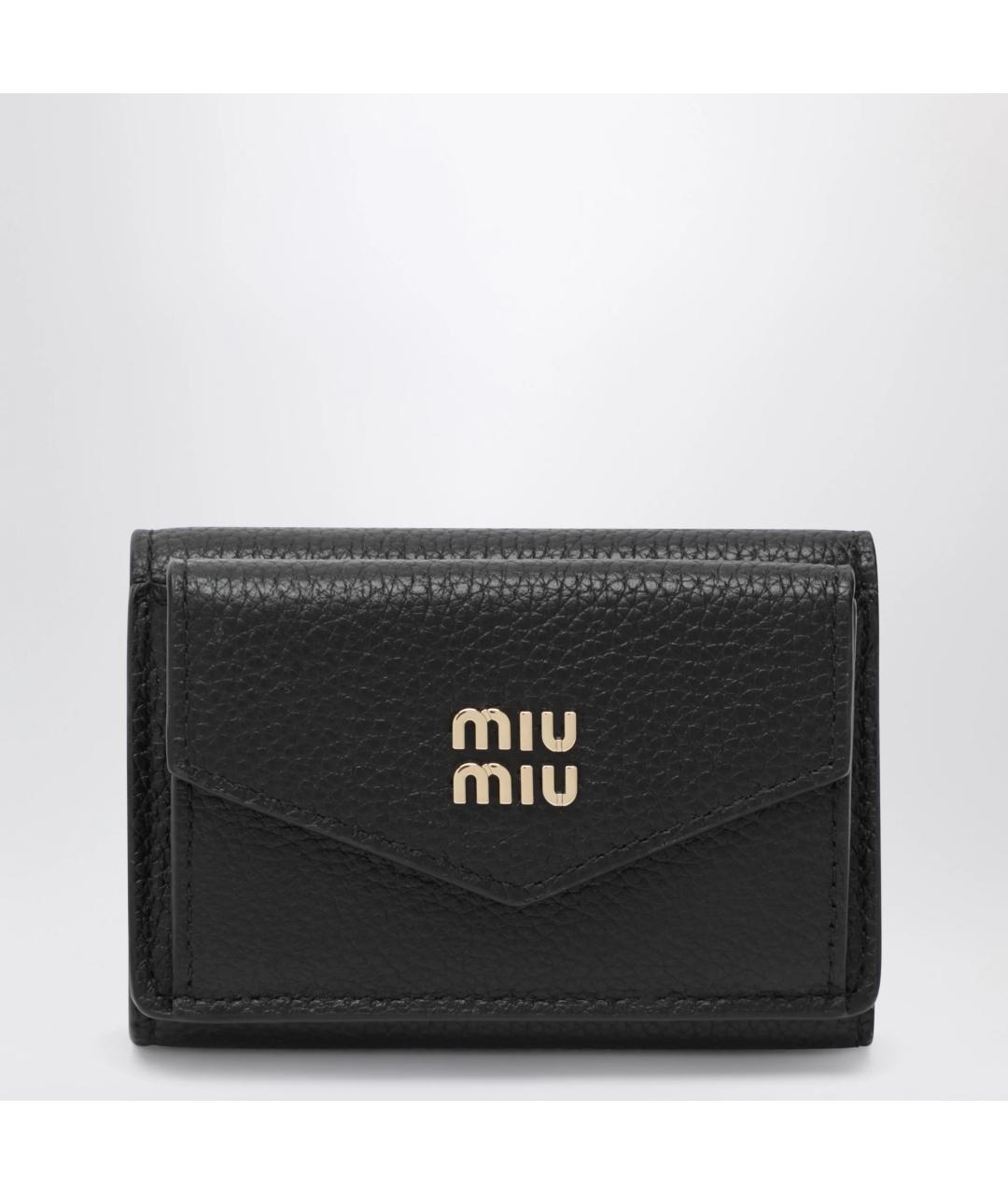 MIU MIU Черный кожаный кошелек, фото 3