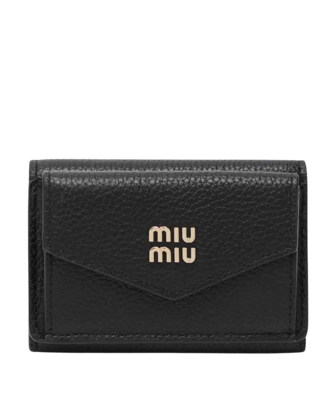 MIU MIU Черный кожаный кошелек, фото 1