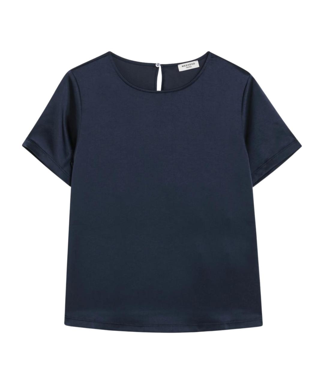WEEKEND MAX MARA Синяя полиэстеровая футболка, фото 1