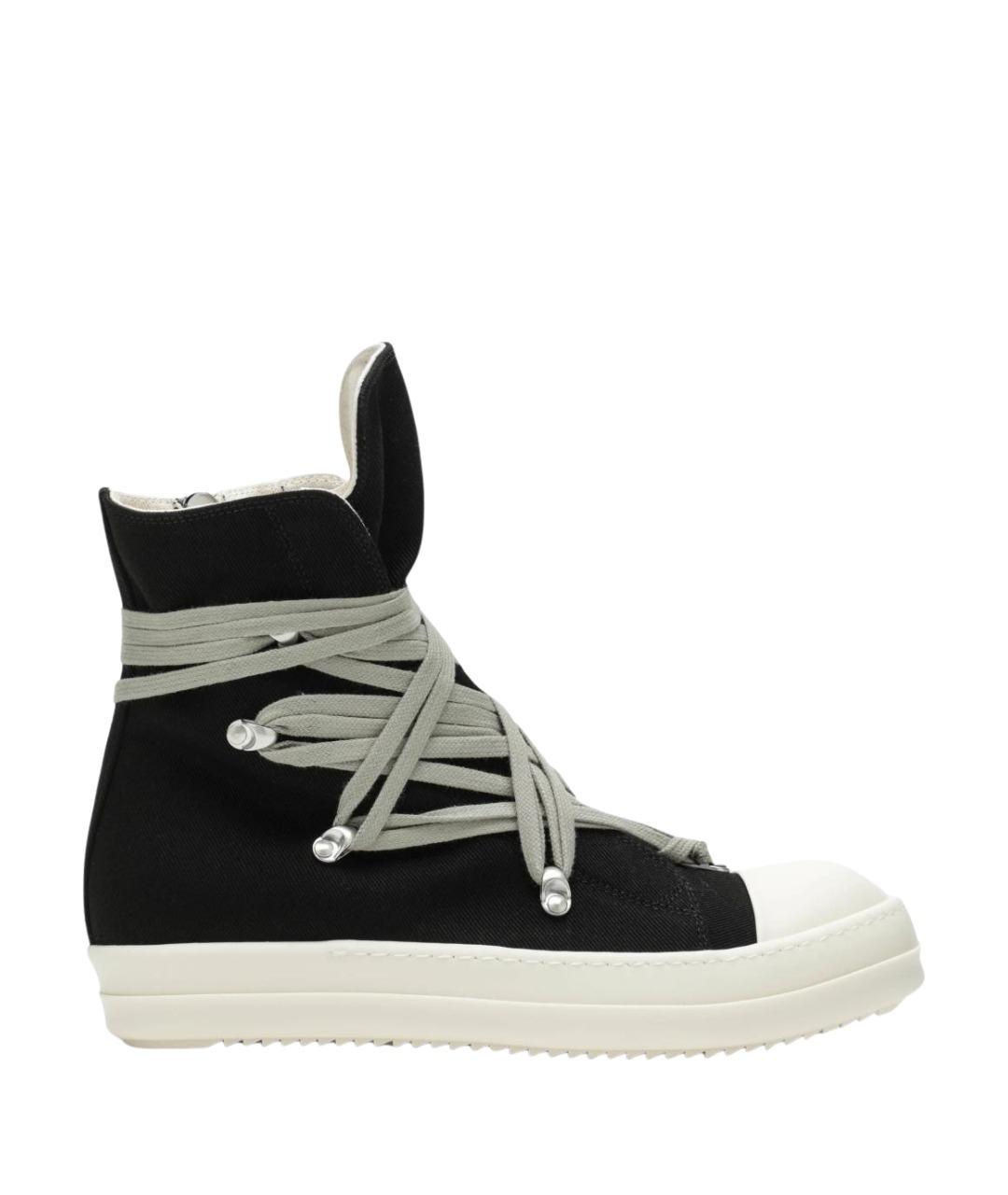 RICK OWENS DRKSHDW Черные текстильные высокие кроссовки / кеды, фото 1