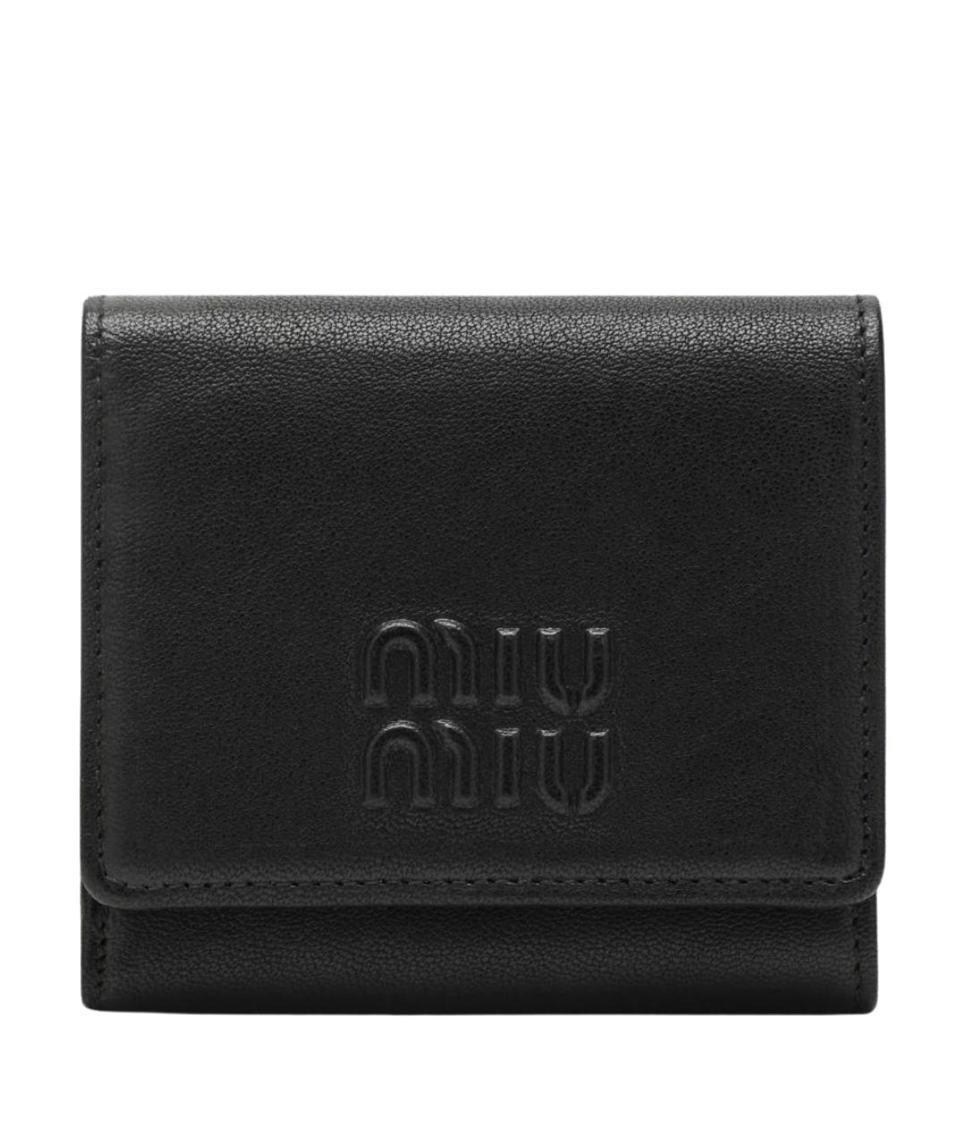 MIU MIU Черный кожаный кошелек, фото 1