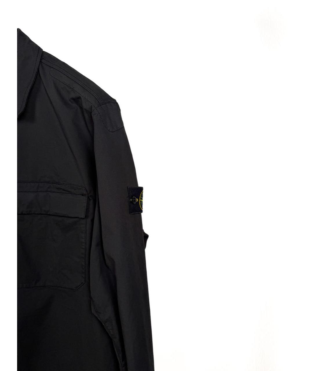 STONE ISLAND Черная хлопковая кэжуал рубашка, фото 4