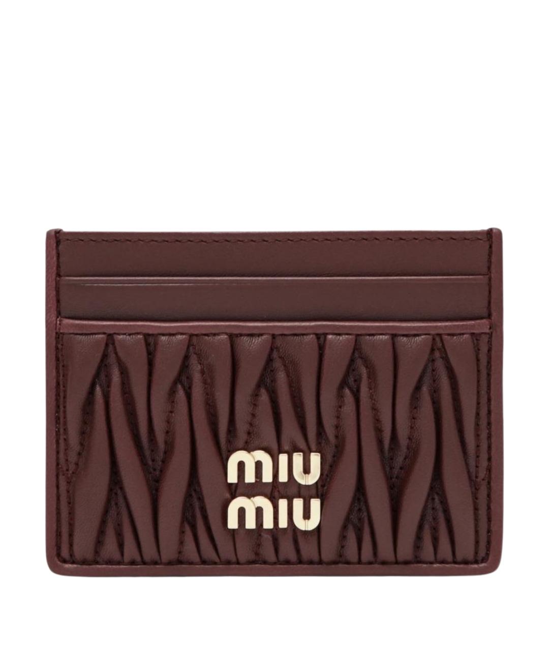 MIU MIU Бордовый кожаный кардхолдер, фото 1