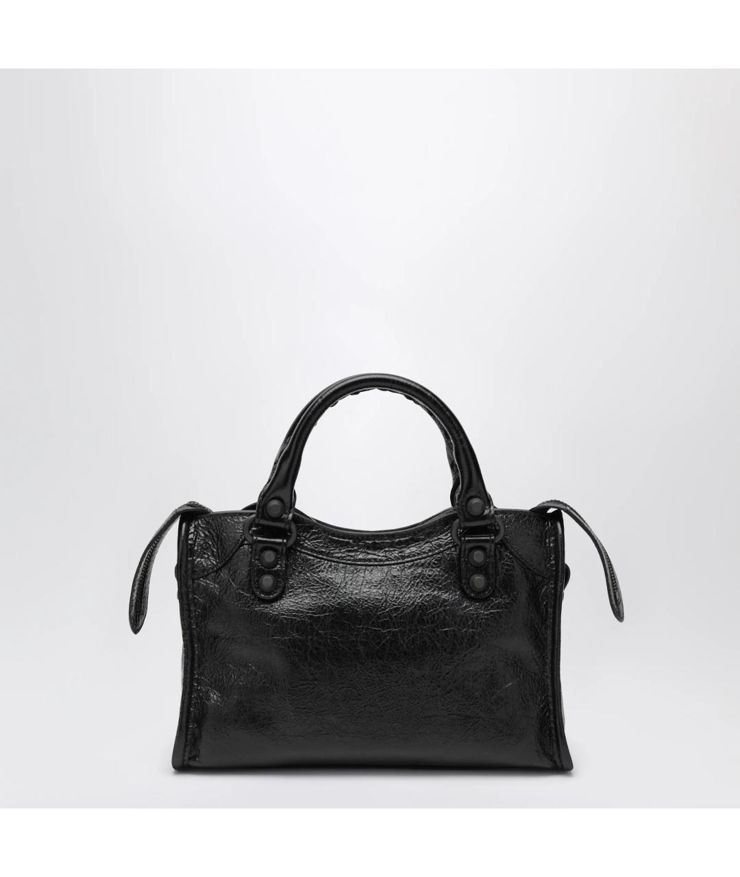 BALENCIAGA Черная кожаная сумка тоут, фото 2