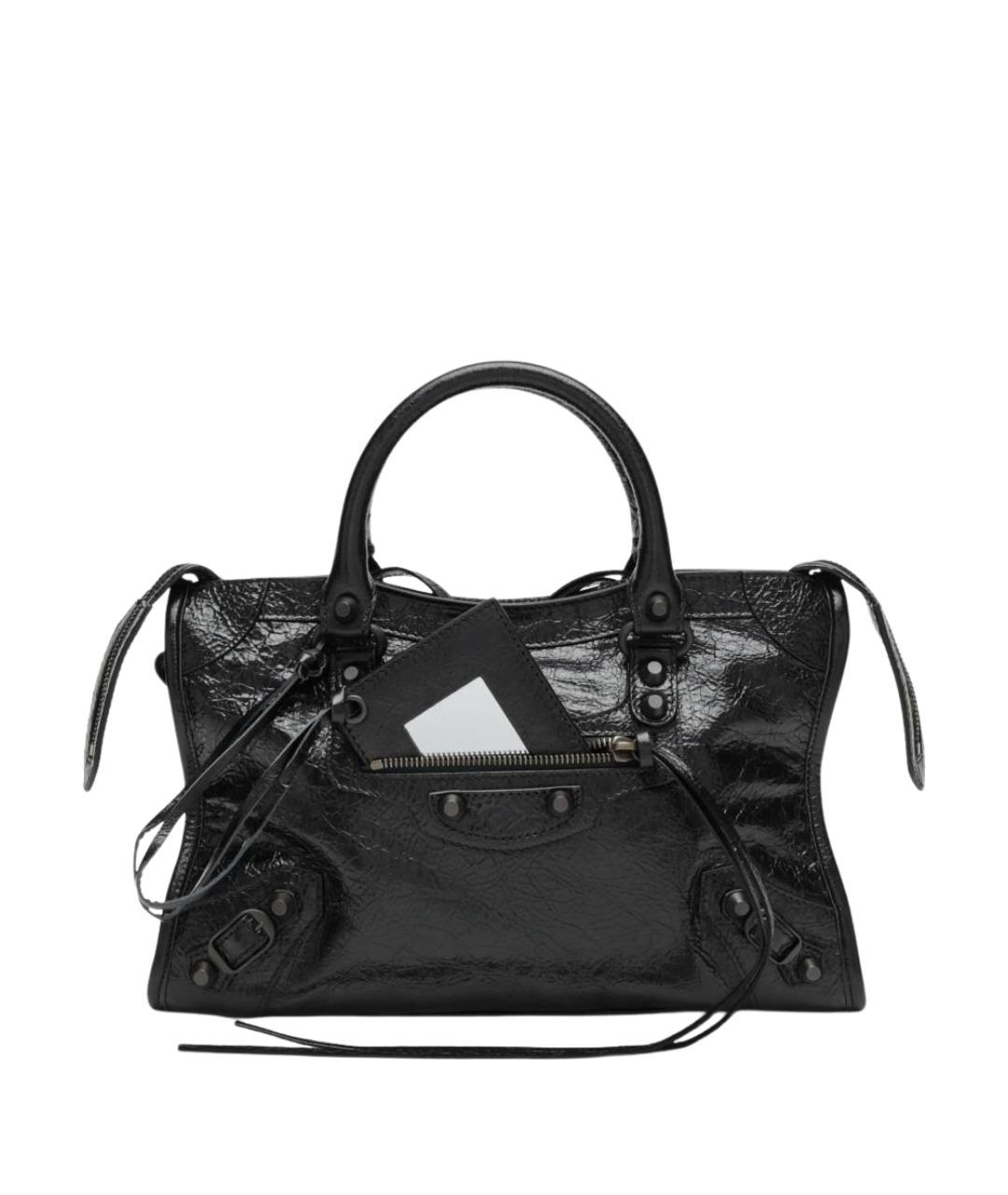 BALENCIAGA Черная кожаная сумка тоут, фото 1