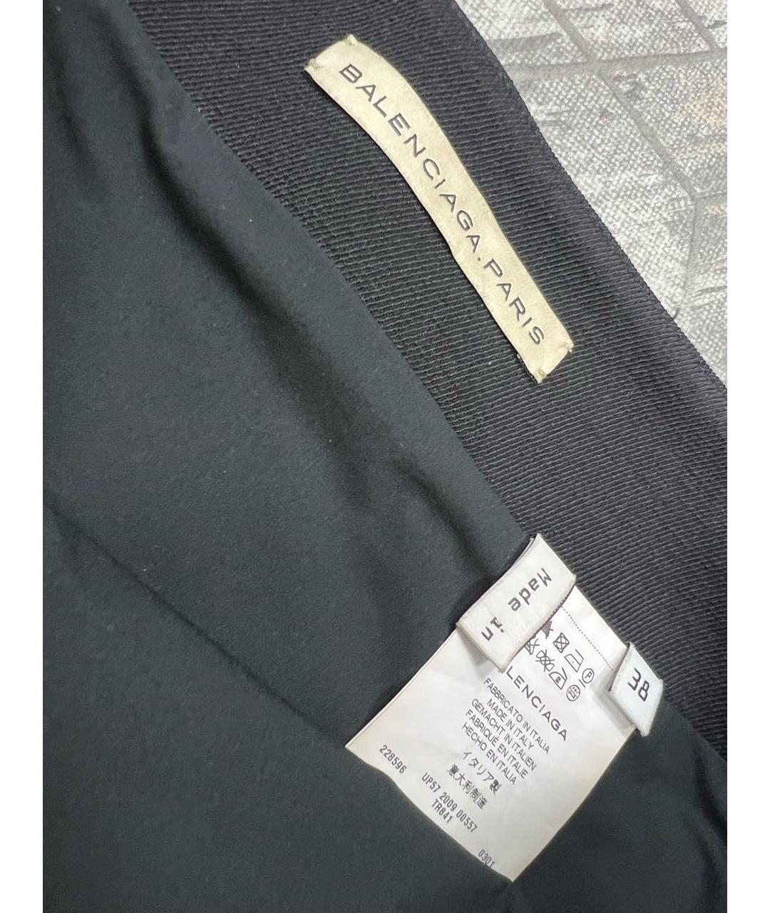 BALENCIAGA Черная шерстяная юбка миди, фото 4