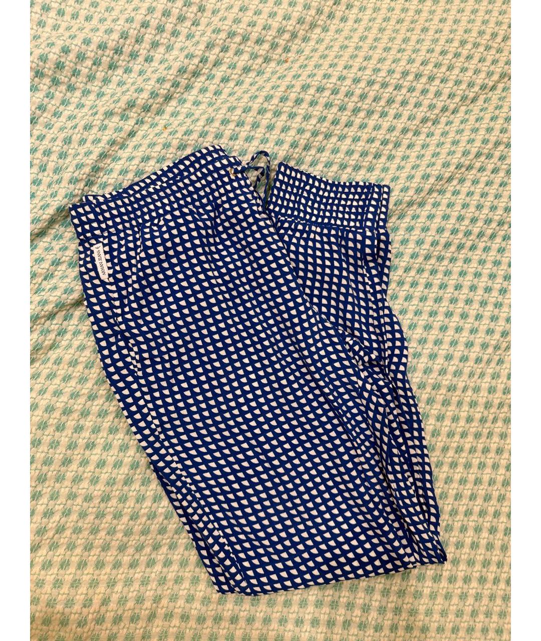 ARMANI JEANS Синие вискозные прямые брюки, фото 6