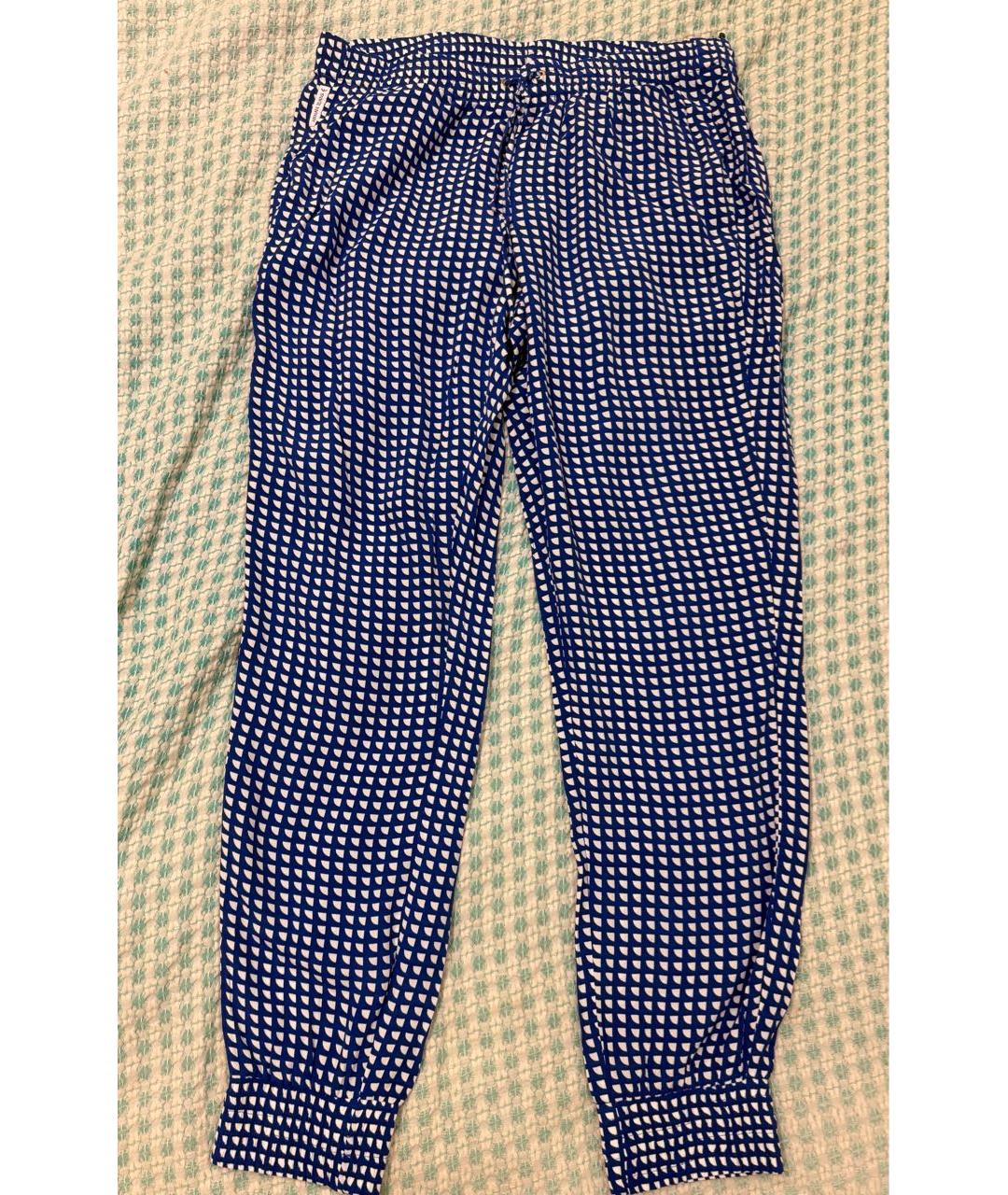 ARMANI JEANS Синие вискозные прямые брюки, фото 7