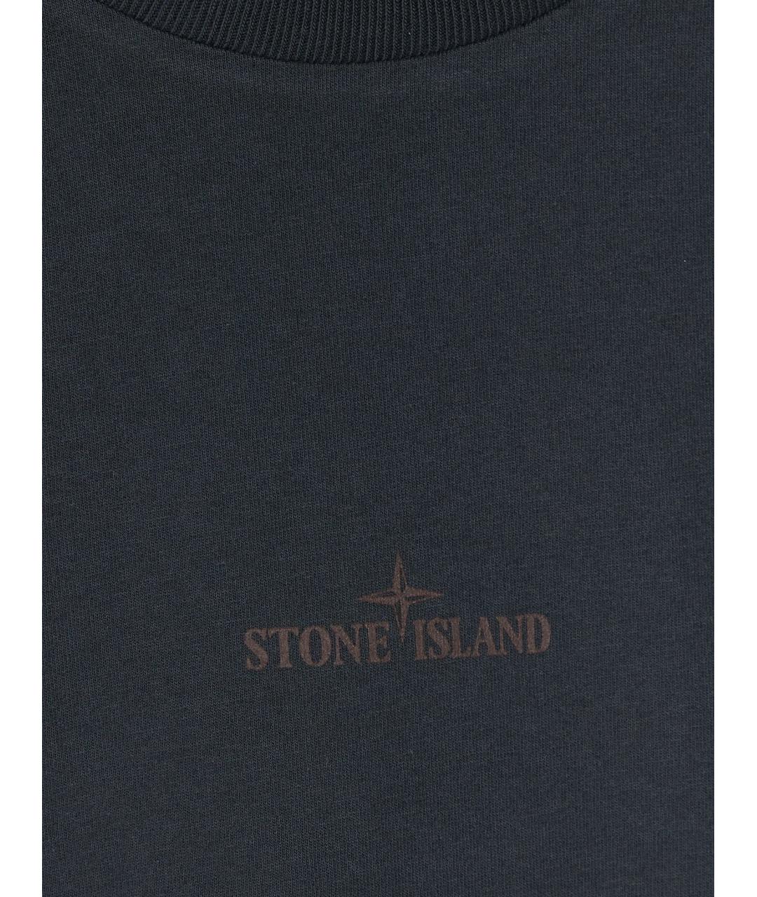 STONE ISLAND Синяя хлопковая футболка, фото 3