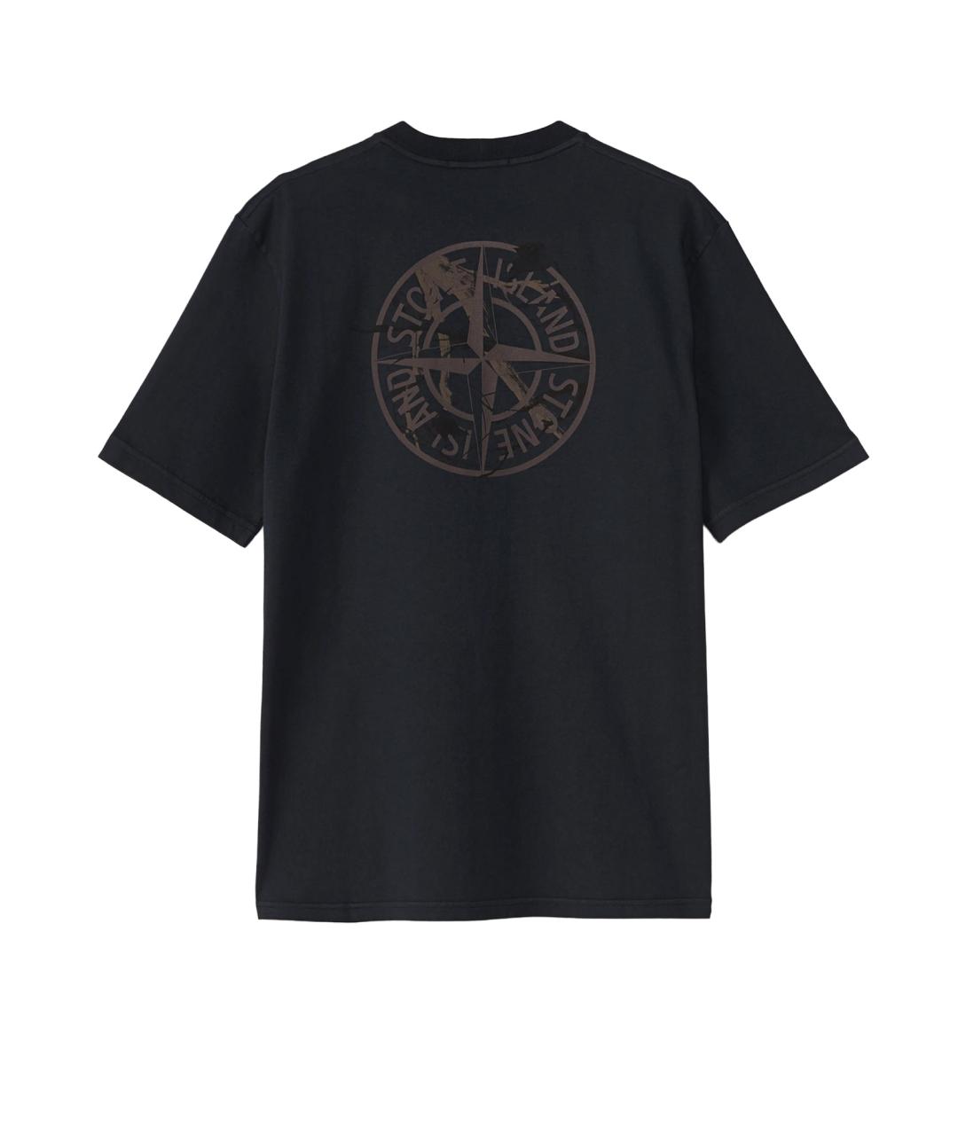 STONE ISLAND Синяя хлопковая футболка, фото 2