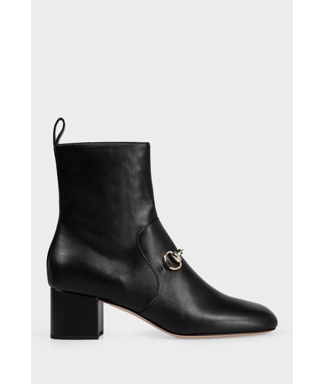 GUCCI Черные кожаные ботильоны, фото 5