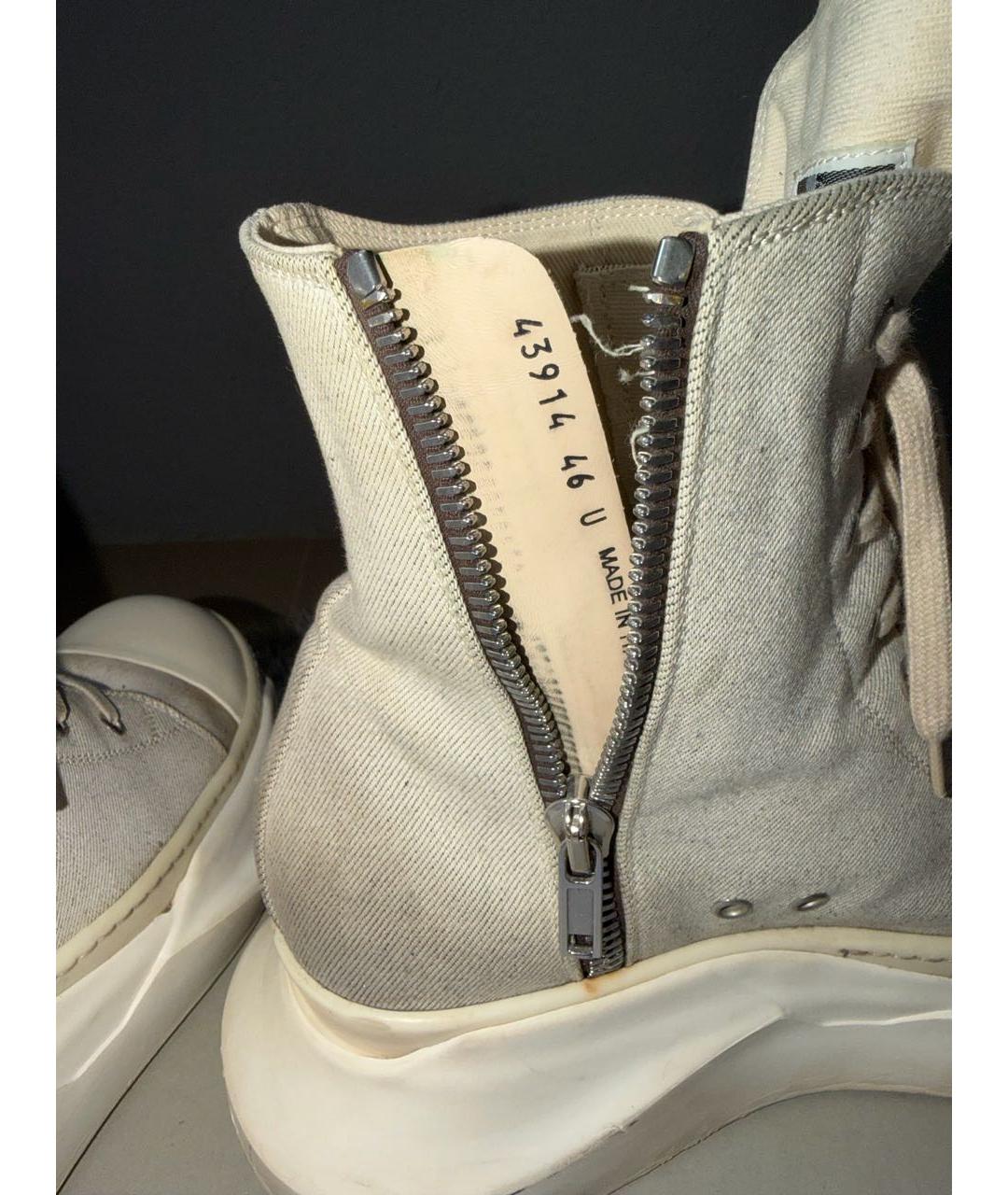 RICK OWENS DRKSHDW Бежевые высокие кроссовки / кеды, фото 4