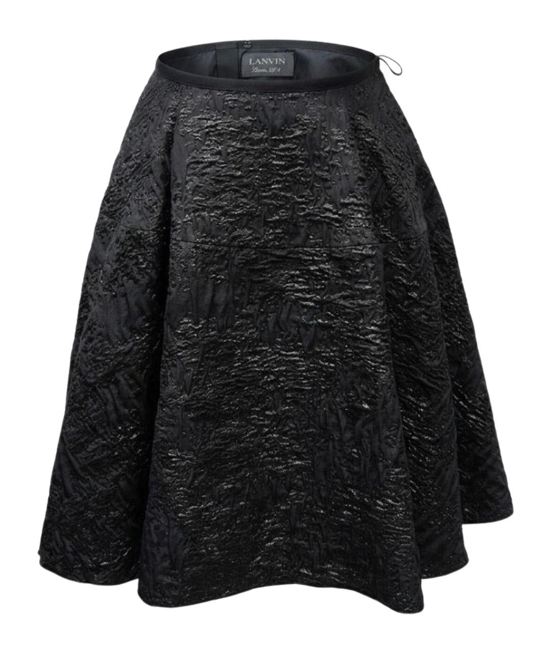 LANVIN Черная шерстяная юбка миди, фото 1