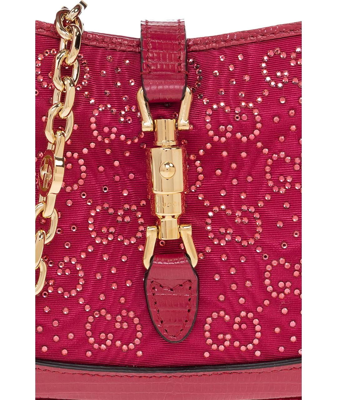 GUCCI Розовая тканевая сумка с короткими ручками, фото 6