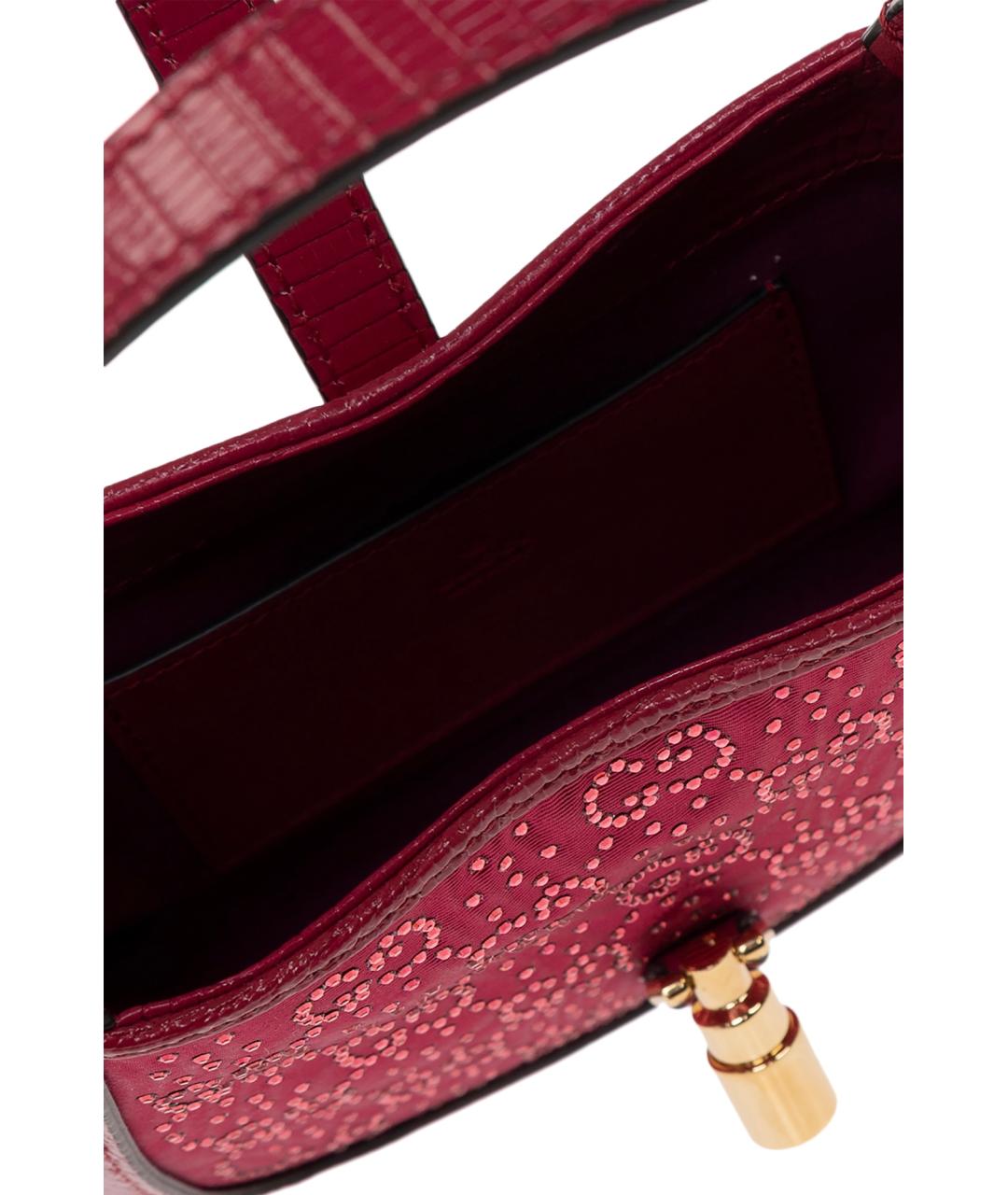 GUCCI Розовая тканевая сумка с короткими ручками, фото 5