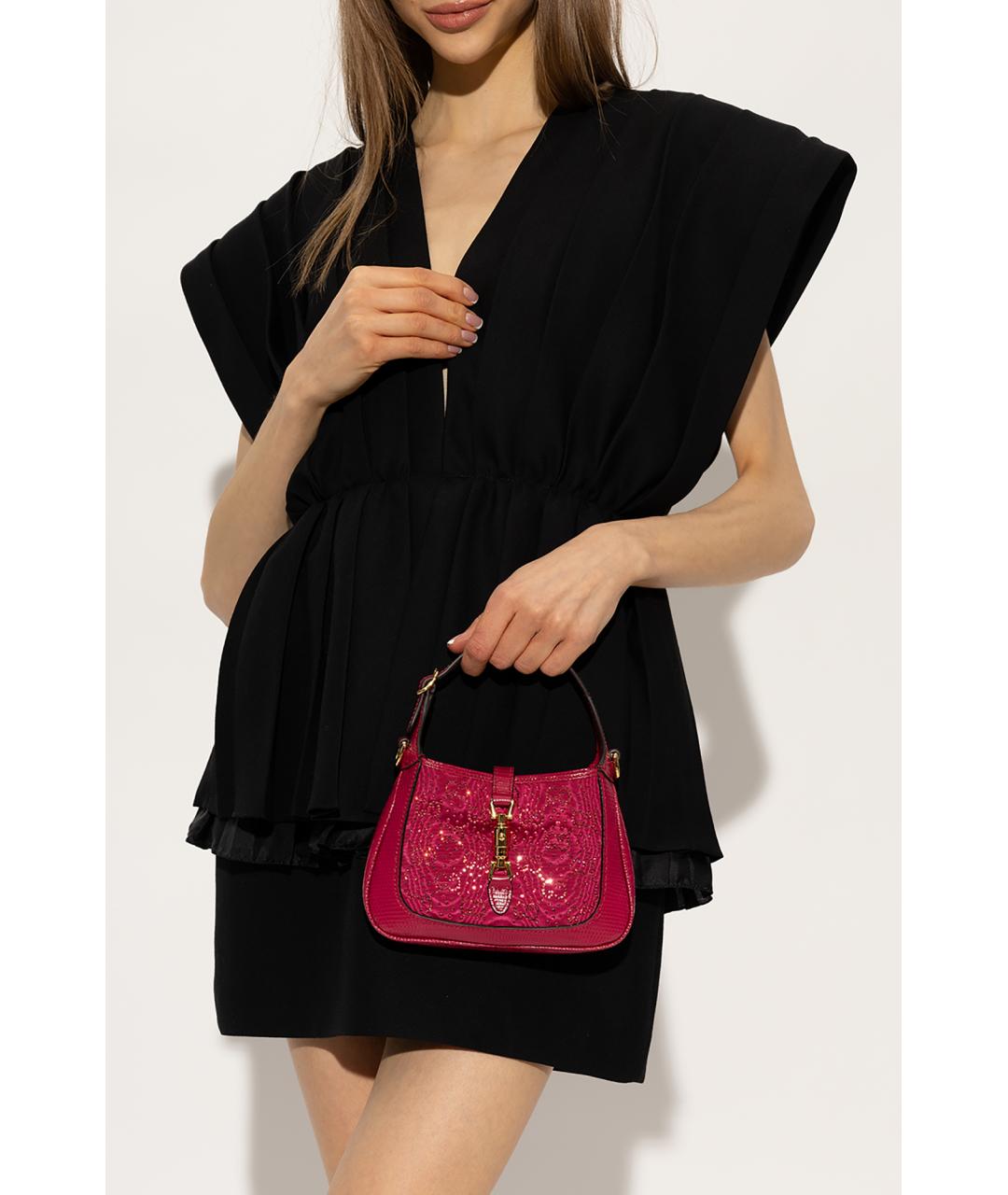 GUCCI Розовая тканевая сумка с короткими ручками, фото 2