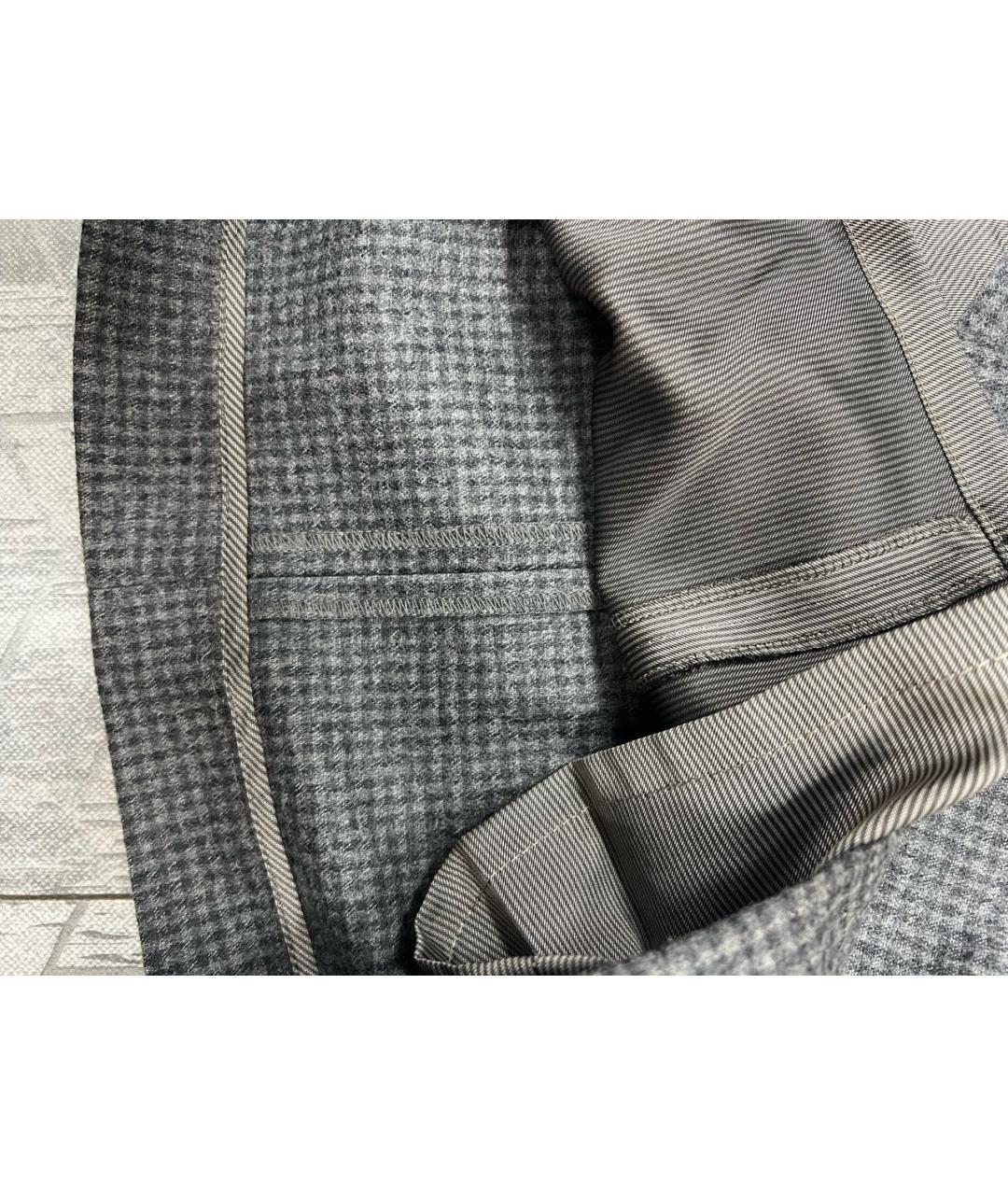 BRUNELLO CUCINELLI Серая шерстяная юбка мини, фото 4