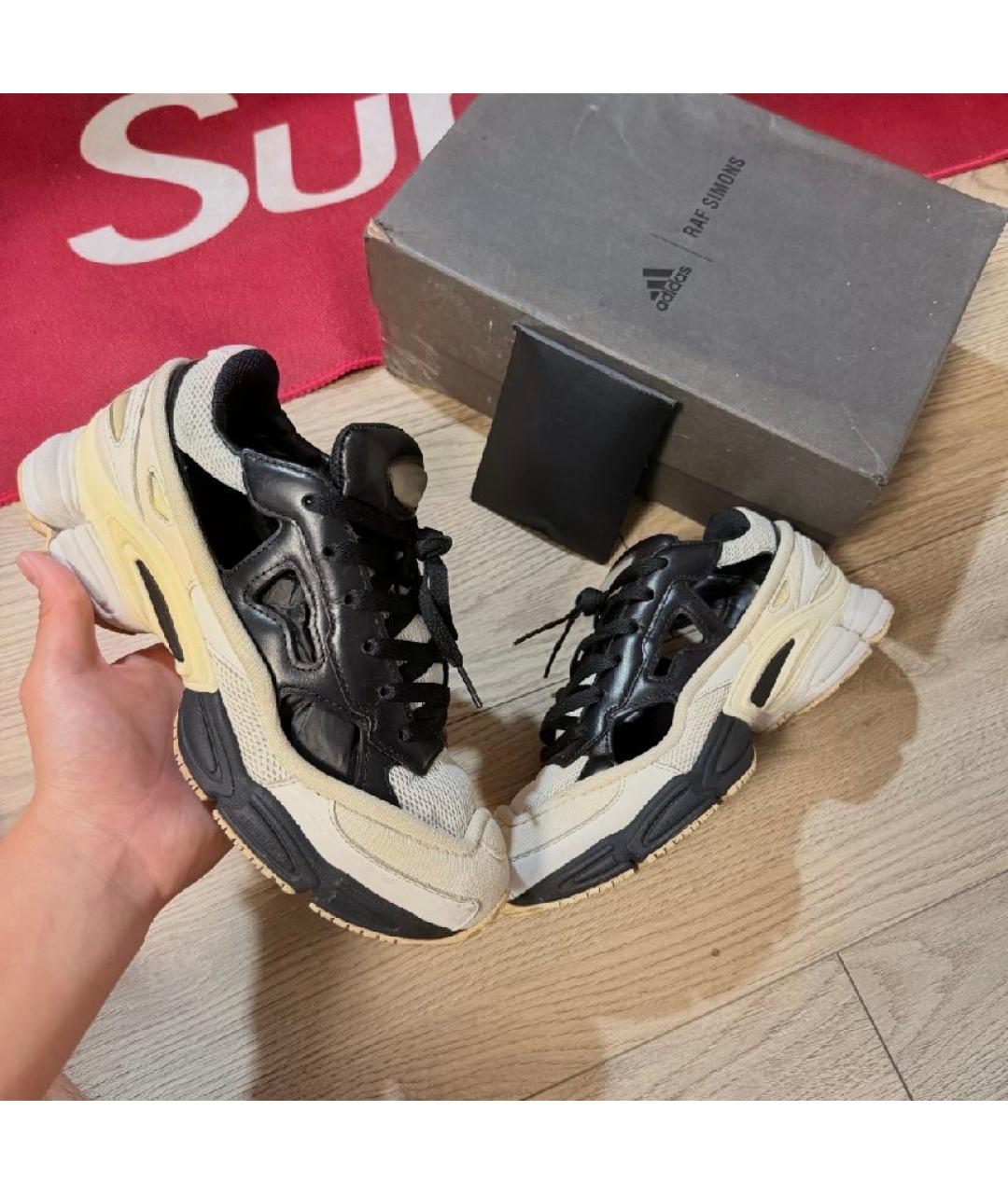 ADIDAS X RAF SIMONS Белые кожаные низкие кроссовки / кеды, фото 5