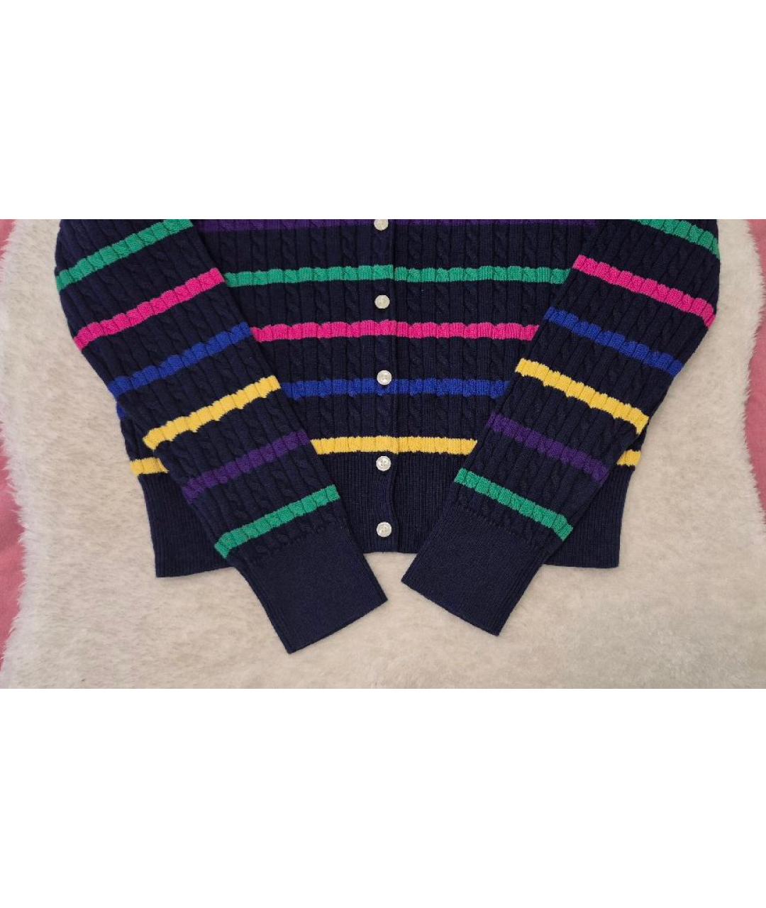 POLO RALPH LAUREN Темно-синий хлопковый кардиган, фото 6