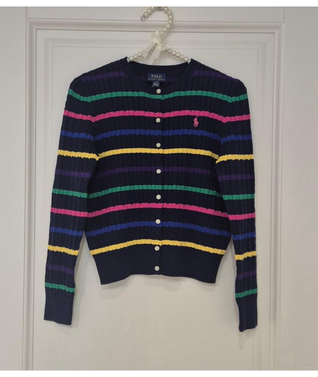 POLO RALPH LAUREN Темно-синий хлопковый кардиган, фото 5