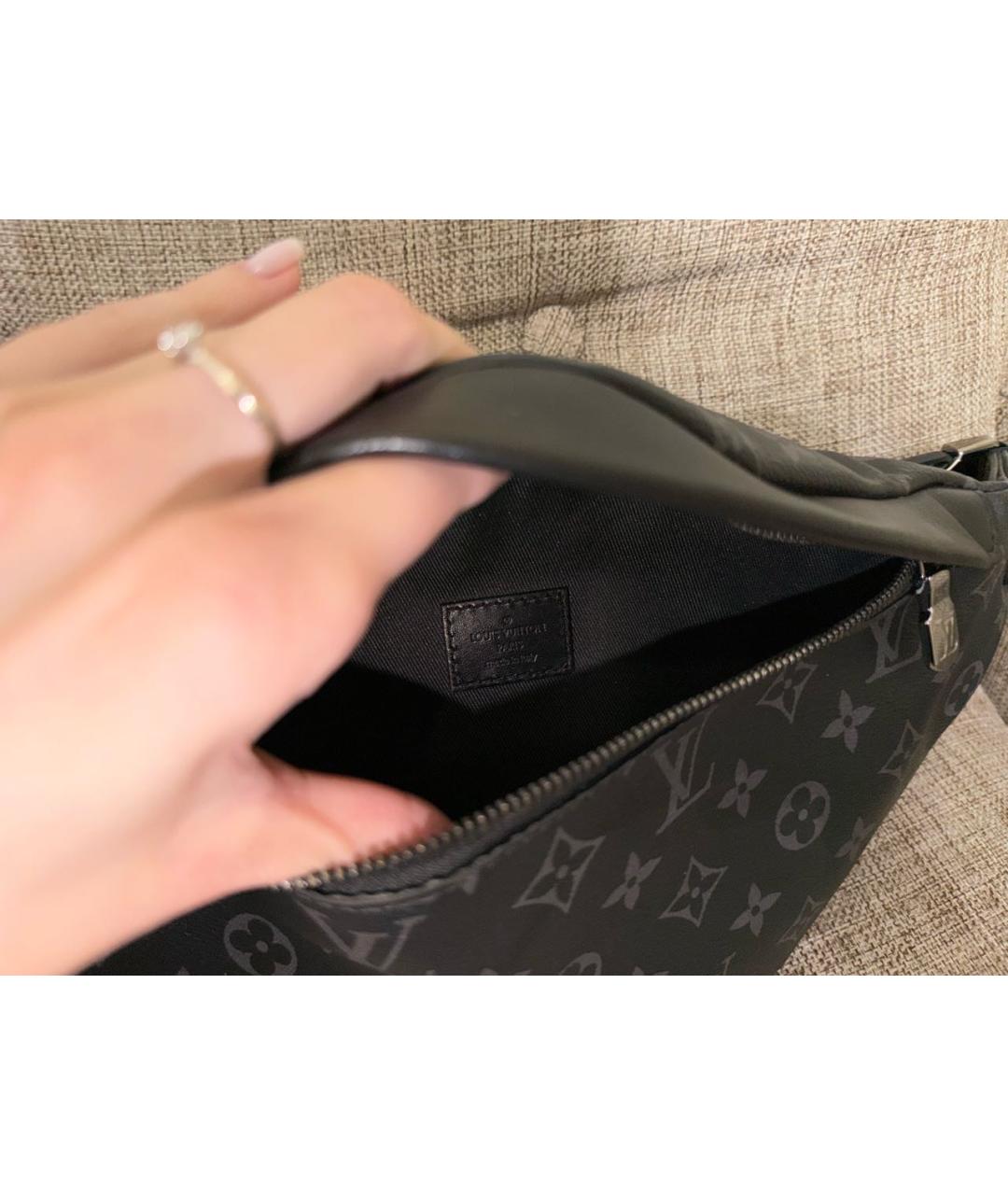 LOUIS VUITTON Черная поясная сумка из искусственной кожи, фото 4